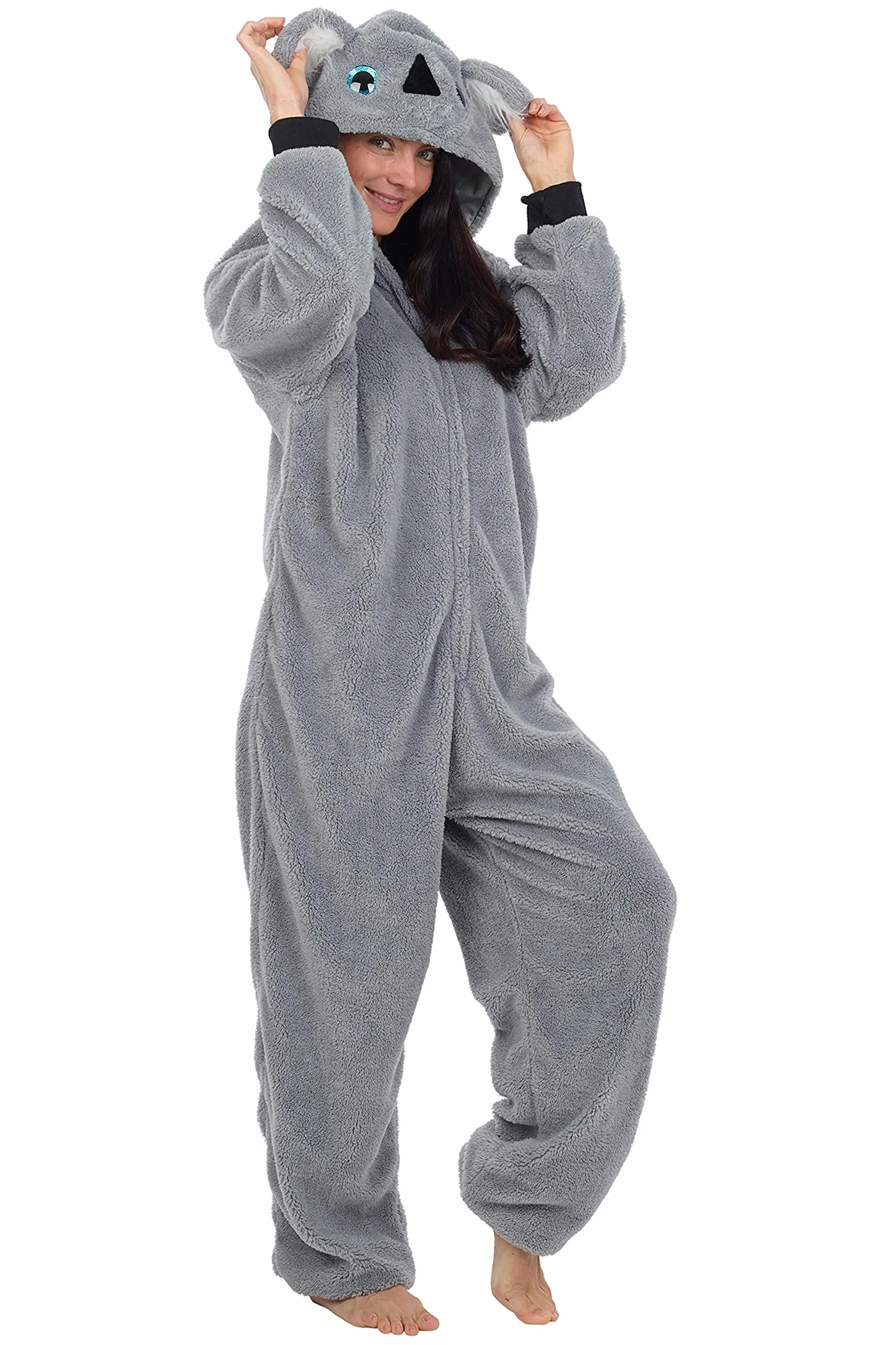 CityComfort Damski jednoczęściowy polar dwuczęściowy kombinezon damski piżama dla kobiet tęczowy jednorożec jednoczęściowy koala pingwin kot mops dinozaur