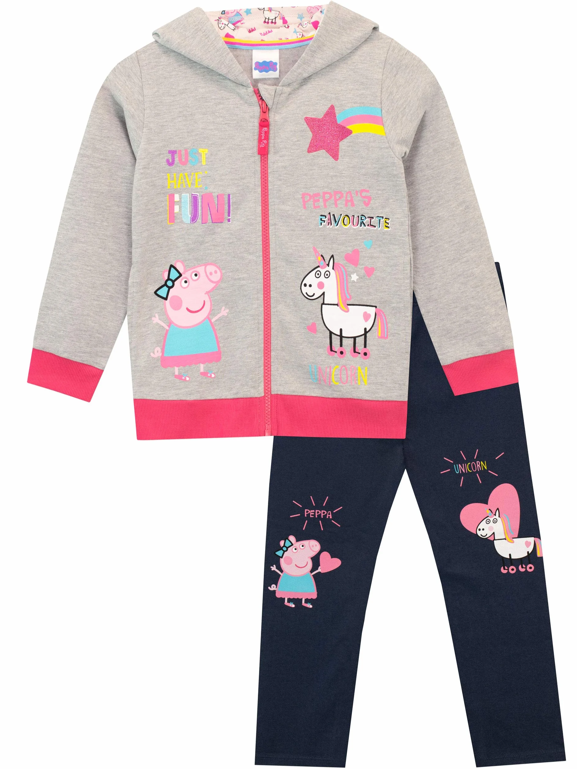Peppa Wutz Dziewczęca bluza z kapturem i legginsy Peppa