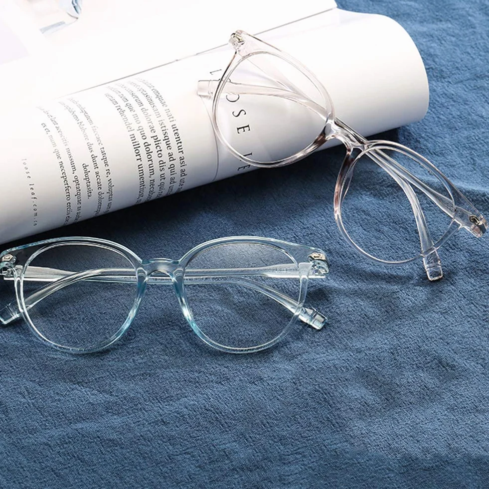 Unisex okrągła ramka na okulary, przezroczysta ochrona okularów przezroczyste soczewki oprawki okularów