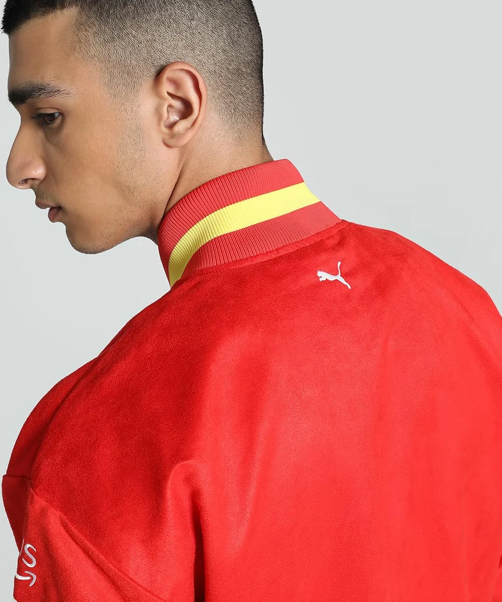 PUMA Scuderia Ferrari 2024 męska czerwona spalona kurtka kolegialna