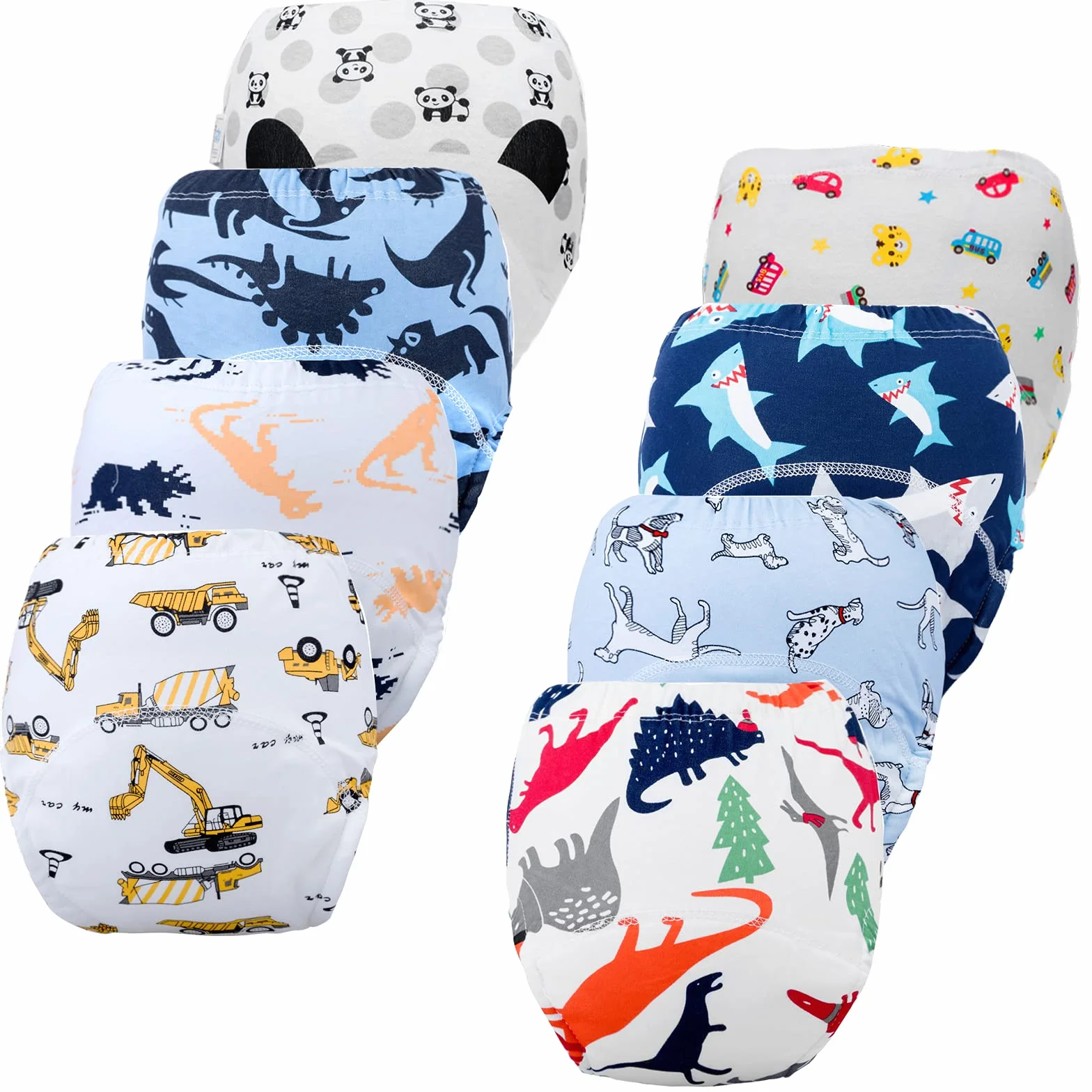 JackLoveBriefs Nocne spodnie treningowe niemowlęce dziecięce nocnik bielizna (od 1 do 5 lat, 8 sztuk