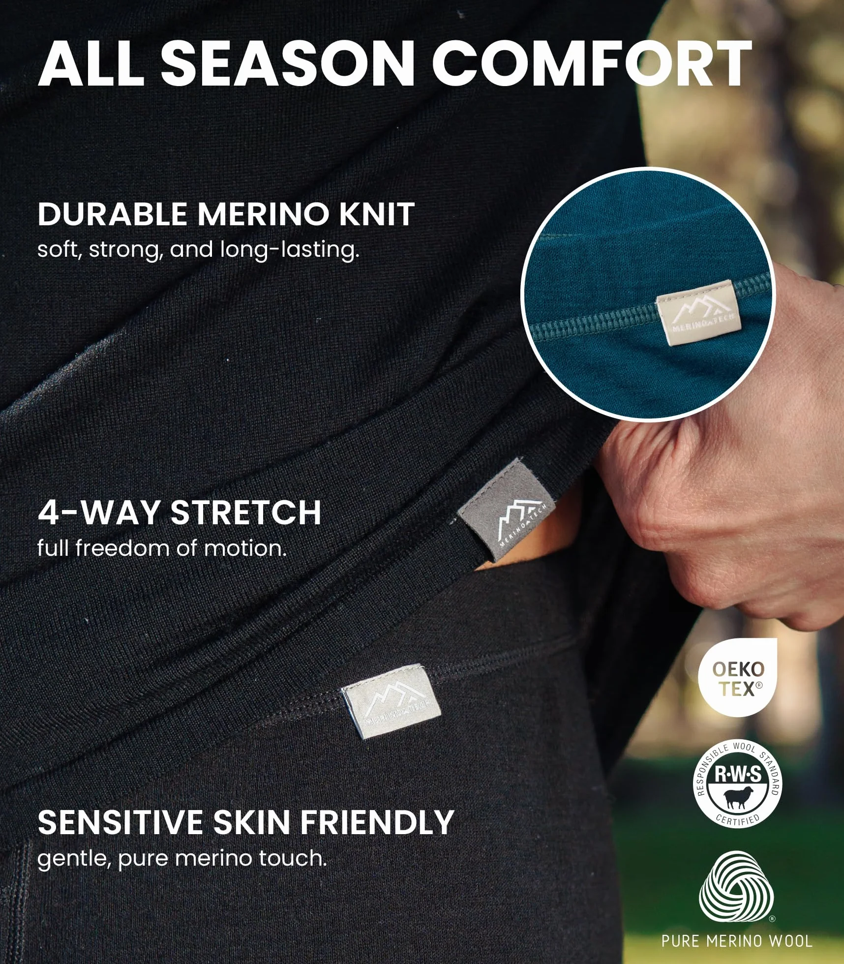 Merino.tech Zestaw warstw podstawowych Mężczyźni Zestaw warstw podstawowych