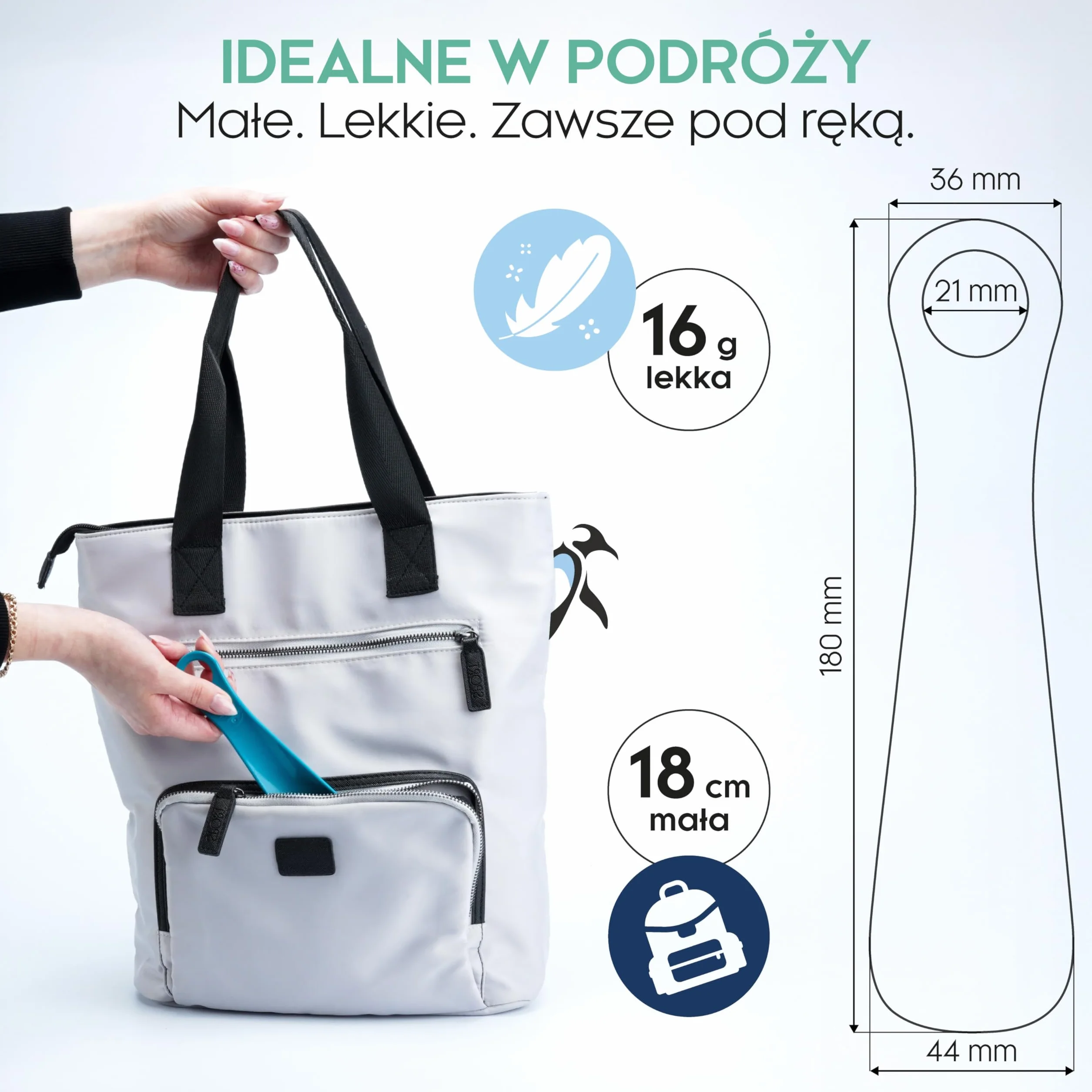 biped łyżka do butów z tworzywa 18 cm – Mini łyżka podróżna ergonomiczna – Idealna dla dzieci i dorosłych – Praktyczne lekkie akcesorium z2798(Petrolowy)