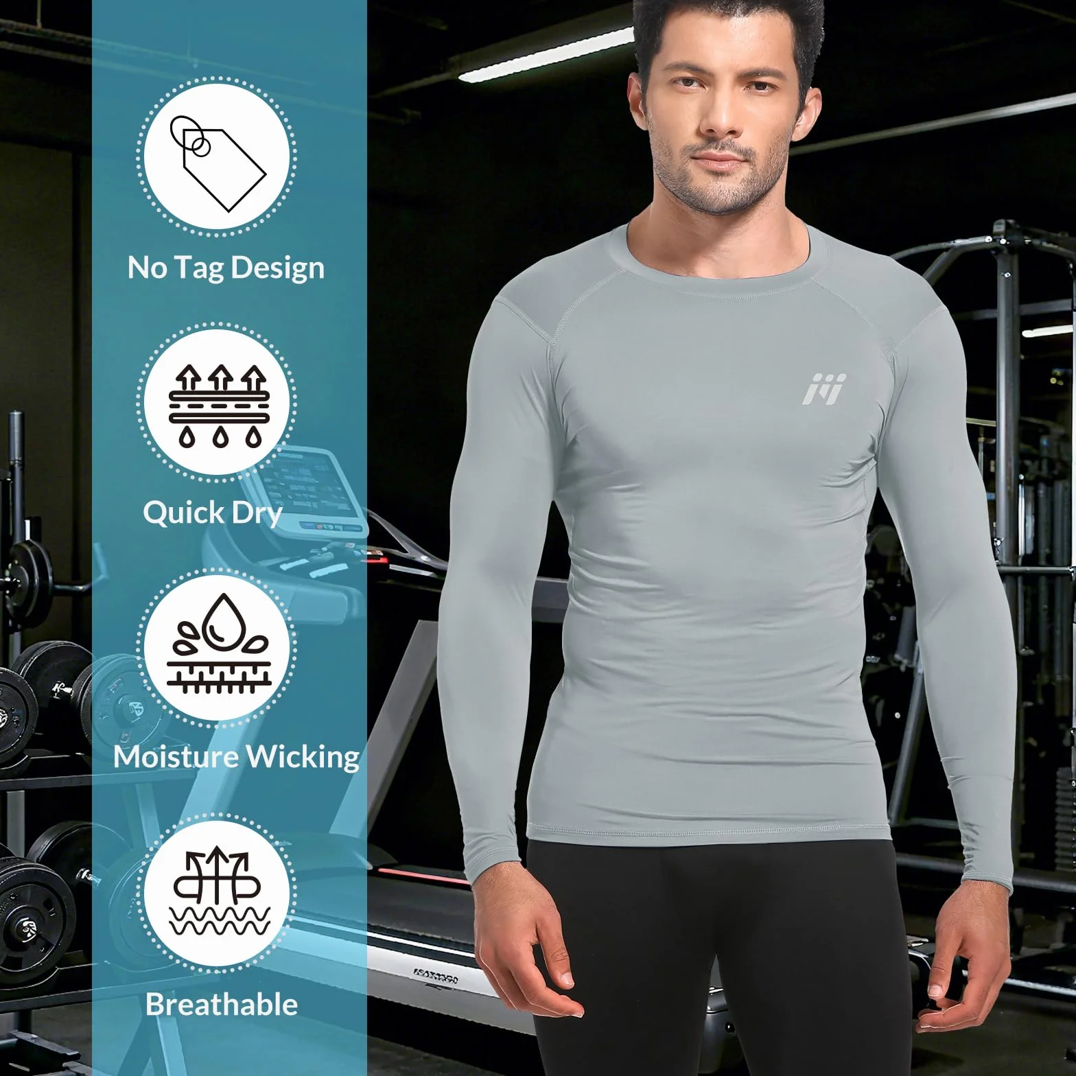 MEETWEE Rash Guard UPF50+ koszulka kompresyjna męska z długim rękawem, z krótkim rękawem, koszulka funkcyjna, odporna na promieniowanie UV, do pływania, surfowania, szybkoschnąca, oddychająca