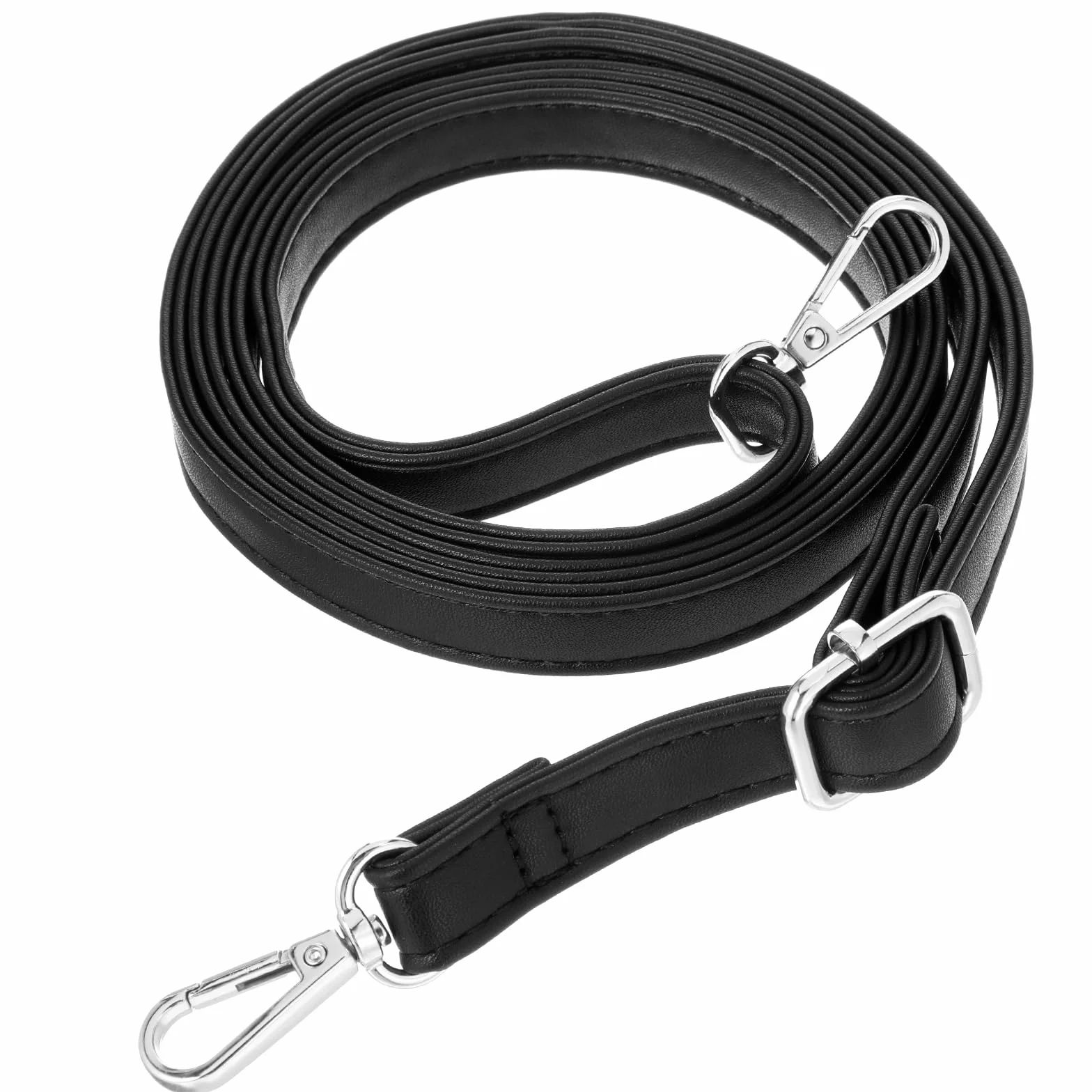 Regulowany pasek na ramię do torebek Czarny Pasek na ramię 85-150 cm Pasek do torebki na ramię Skórzany pasek do portfela Długi pasek na ramię do torebek i torebek ręcznych (Srebrna klamra)
