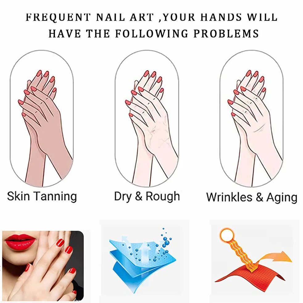 1 para rękawiczka z gwoździami, 20 x 8 cm, damskie uv, do manicure i ochrony przed promieniowaniem UV, prezent świąteczny dla kobiet, idealne do jazdy na rowerze