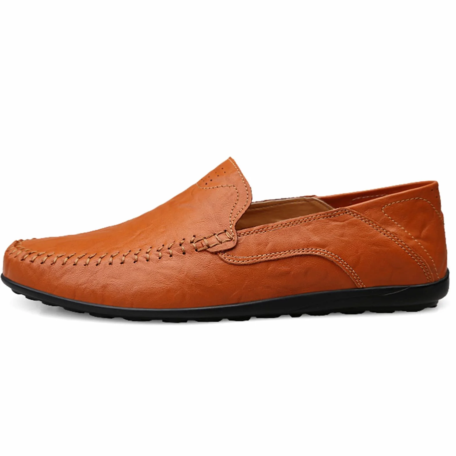 Męskie mokasyny skórzane buty do jazdy - oddychające płaskie buty biznesowe na co dzień