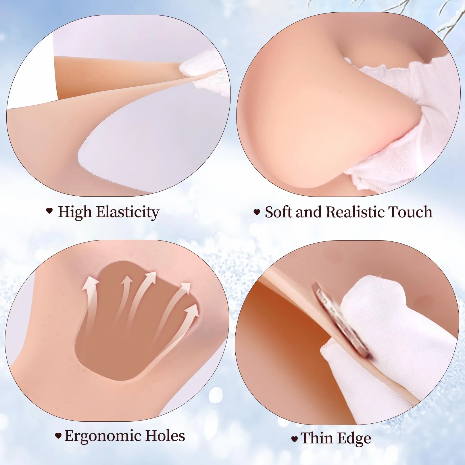 Silikonowy Body Transpłciowy Styl Spodnie 7/8 z Dekoltem Okrągłym Kobieca Sylwetka z Sztuczną Rurką i Otworem do Długotrwałego Użytkowania