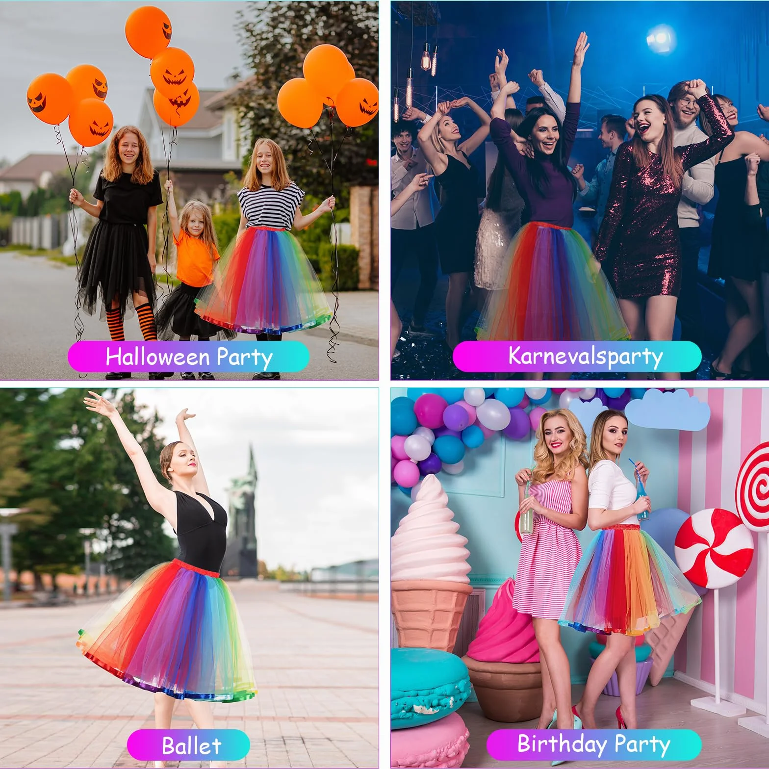 Damska spódnica tutu, klasyczna spódnica baletowa, tiulowa, halka, spódniczka tutu, spódnica tiulowa z kokardką w stylu lat 70., elastyczna spódnica do tańca, sukienka balowa, krótka sukienka na