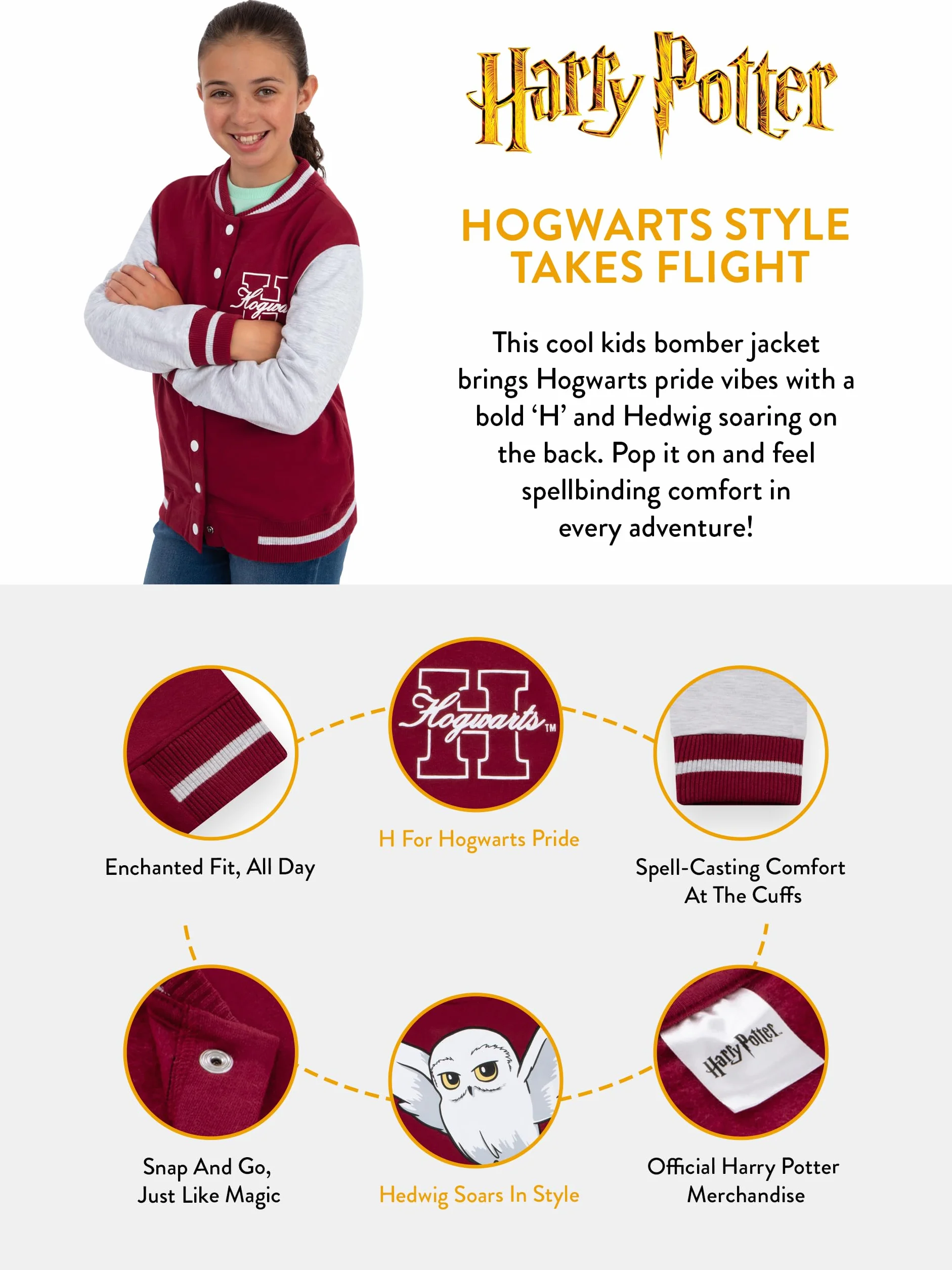 Harry Potter Kurtka Bomberka Dla Chłopca, Kurtka Hogwarts, Kurtki Bejsbolówki Dla Chłopców