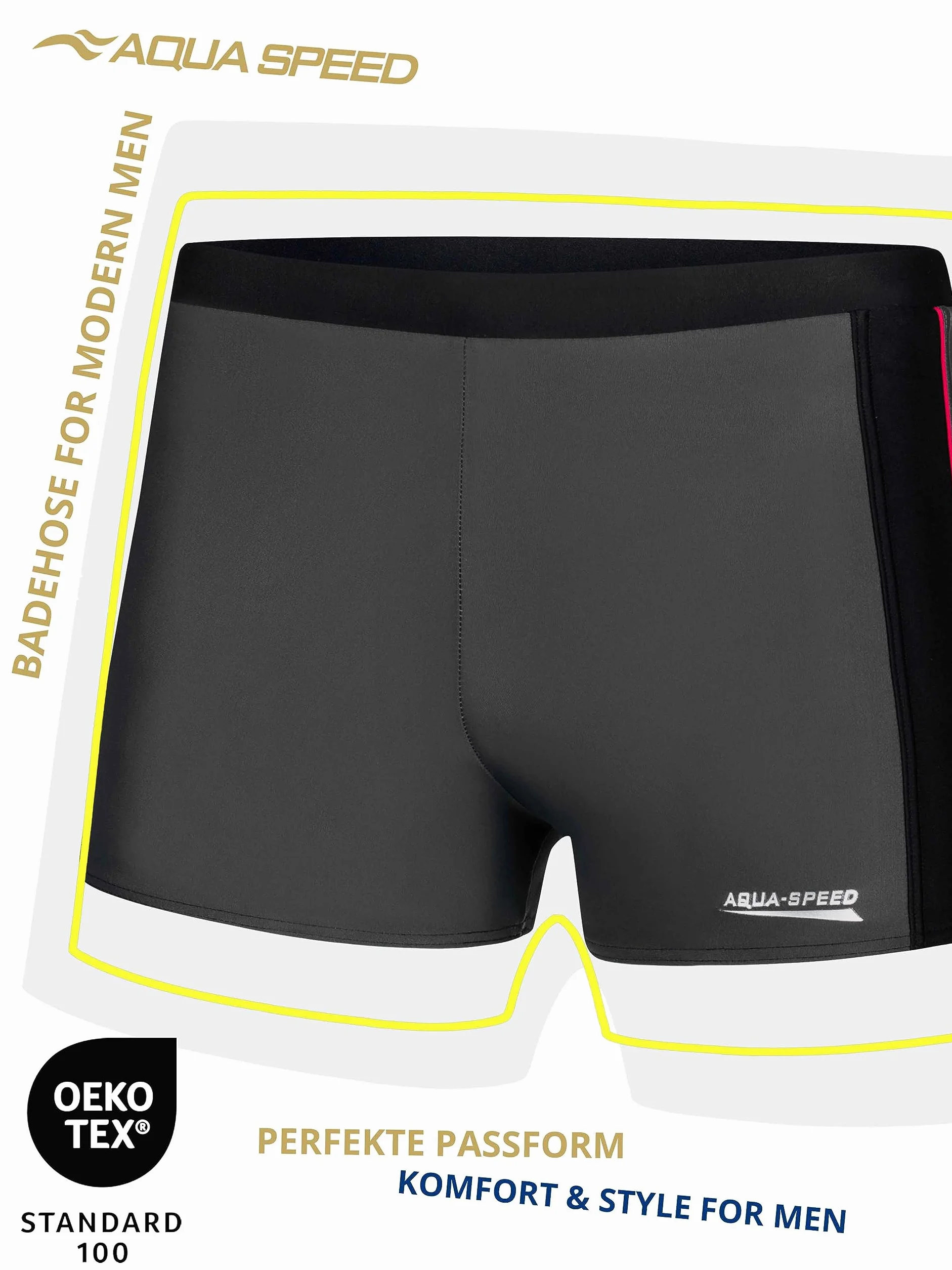 Aqua Speed PATRICK men's swimming trunks | S-XXXL | Modern | DARWIN fabric | Perfect Fit | UV protection | Chlorine resistant | Drawstring