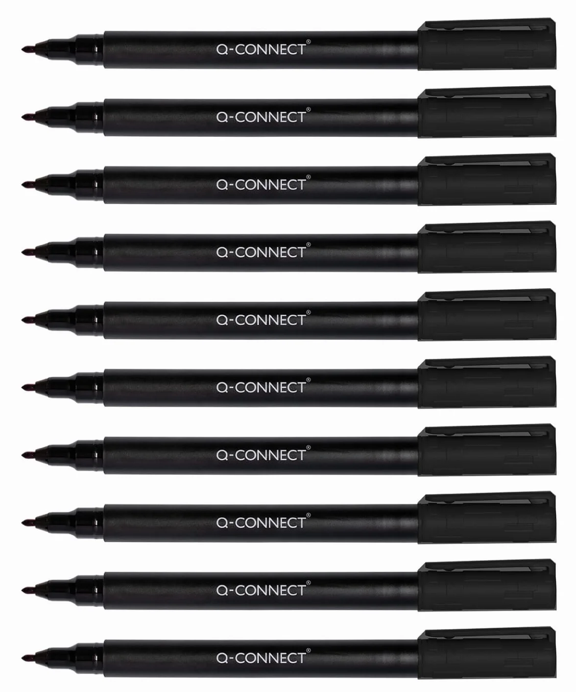 Q-Connect Marker BD CD DVD BD grubość markera: 0,6 mm/czarny / 10 sztuk - 10 sztuk/wodoodporny/do pisania na szkle, tworzywie sztucznym, metalu, porcelanie, folii/na bazie alkoholu/nietoksyczny