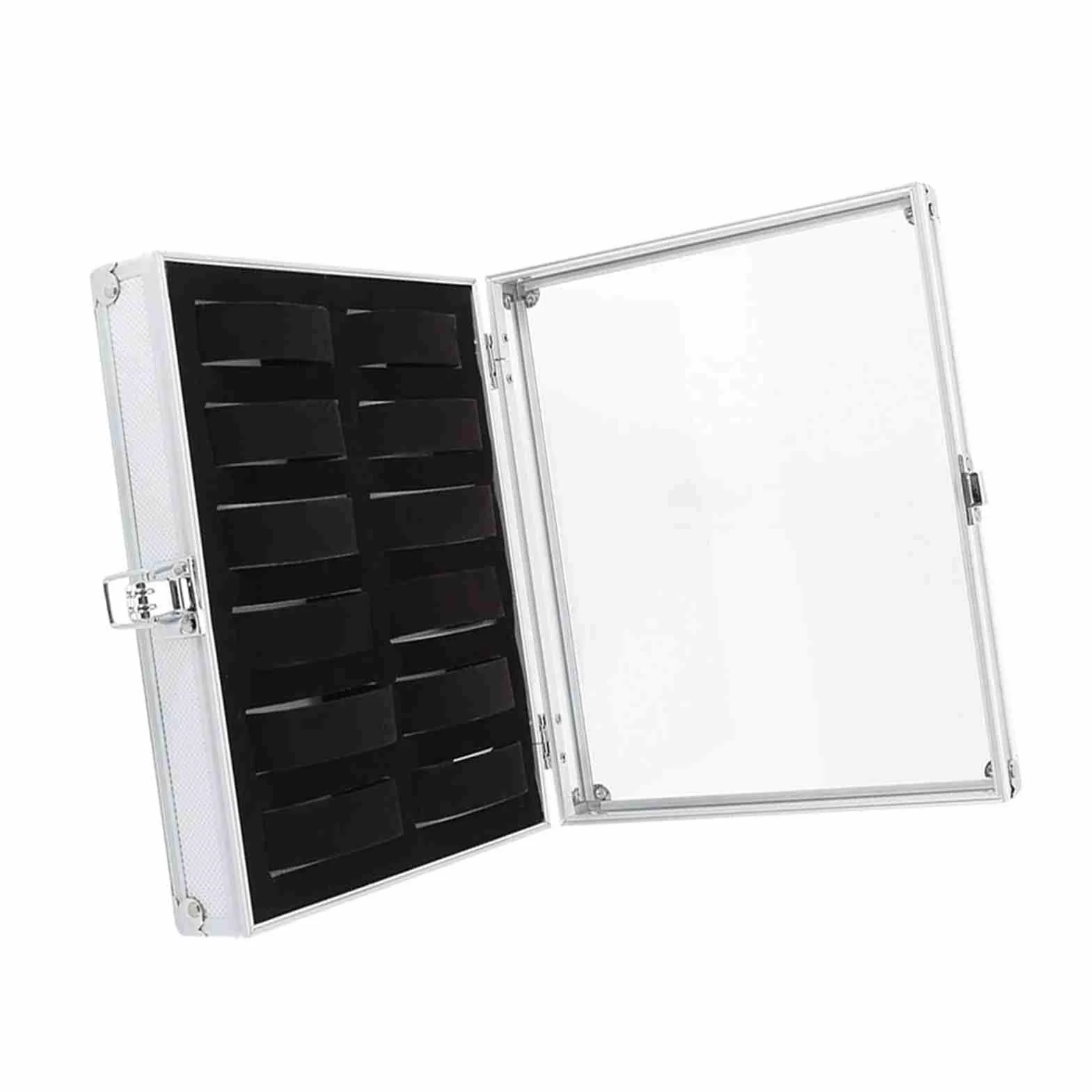 Keenso Elegancki Aluminiowy Wyświetlacz z Zegara z Akrylowym Oknem Wyświetlacza, Wysokiej ści Pudełko do Przechowywania dla Entuzjastów, Szczeliny 6/12 do Organizowania Zegarków i Biżuterii