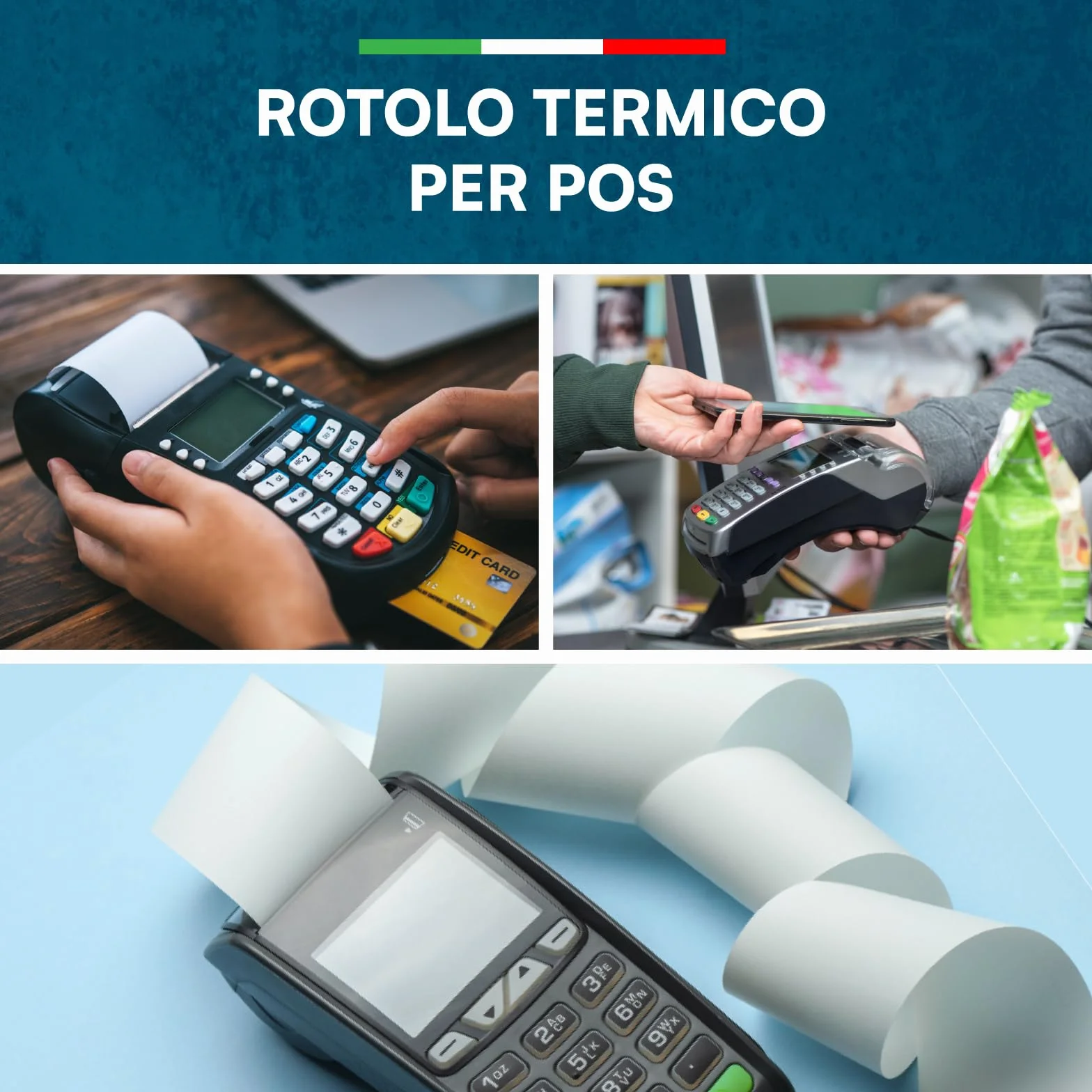 10 rolek termotransferowych o wymiarach 57x20 w jakości premium, idealne do urządzeń Nexi, Nexa, Sumup POS i innych kompatybilnych urządzeń POS (10)