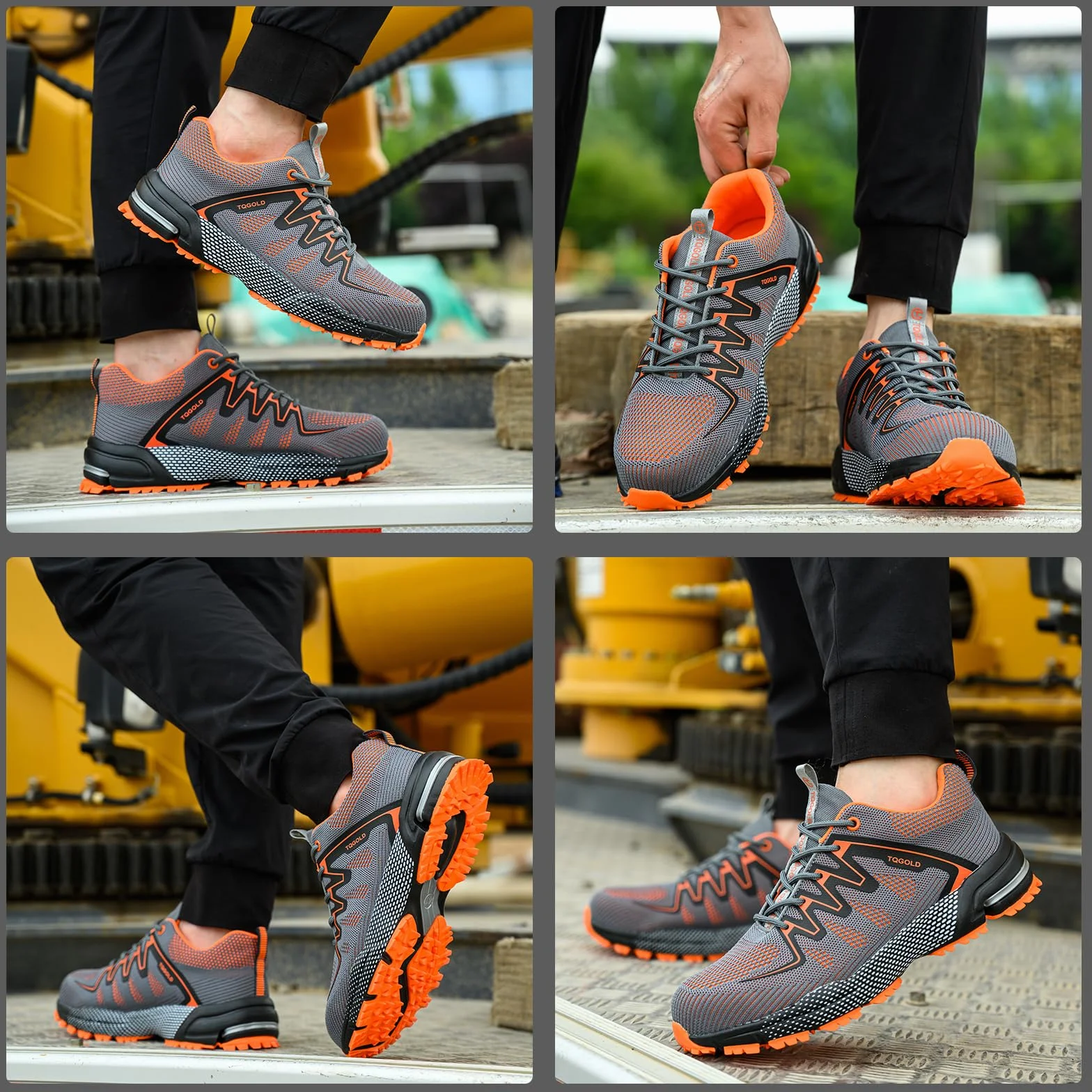 AONEGOLD Buty ochronne dla mężczyzn i kobiet, lekkie, stalowe noski, buty sportowe, oddychające, wygodne buty ochronne, antypoślizgowe, odporne na przebicie, buty robocze, 3,5-13UK