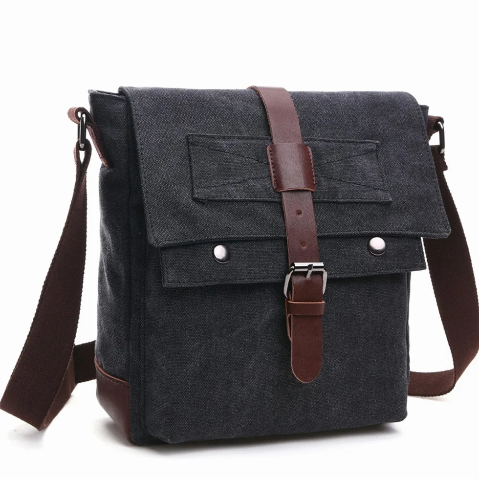 LOSMILE Męska torba na ramię 16 cali torba kurierska Canvas torba na laptopa torba listonoszka do pracy i szkoły