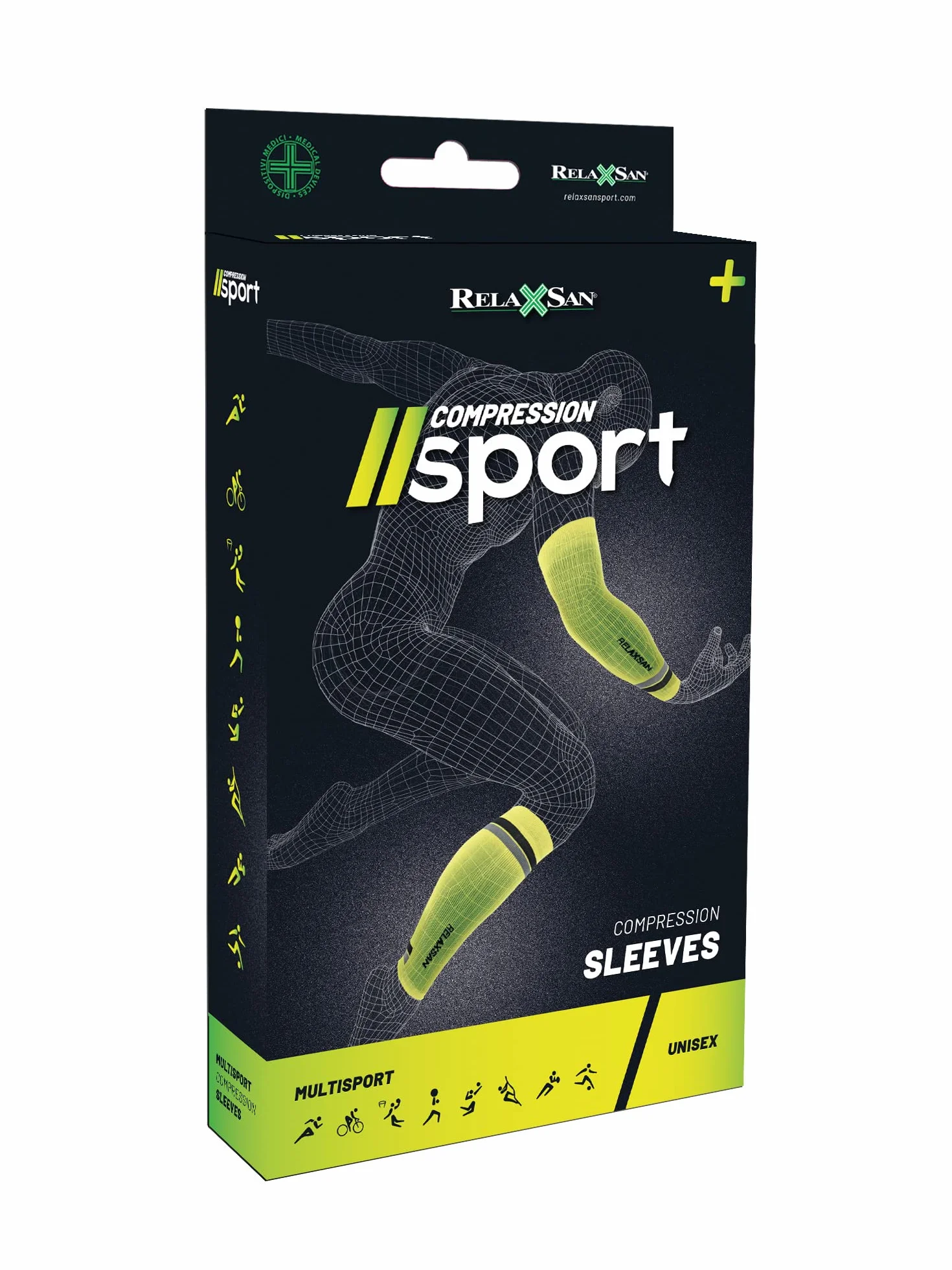 Relaxsan Sport 803 - Sportowe Opaski Kompresyjne na Łydki Unisex Męskie Damskie