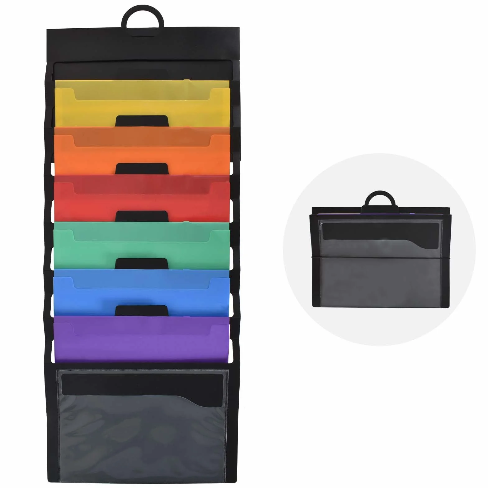 Colexy Wiszący organizer na dokumenty A4, kaskadowy organizer na dokumenty A4, wiszący organizer na dokumenty ścienne z 6 dużymi kieszeniami na papier szkolny, do biura, na dokumenty, pocztę, książki
