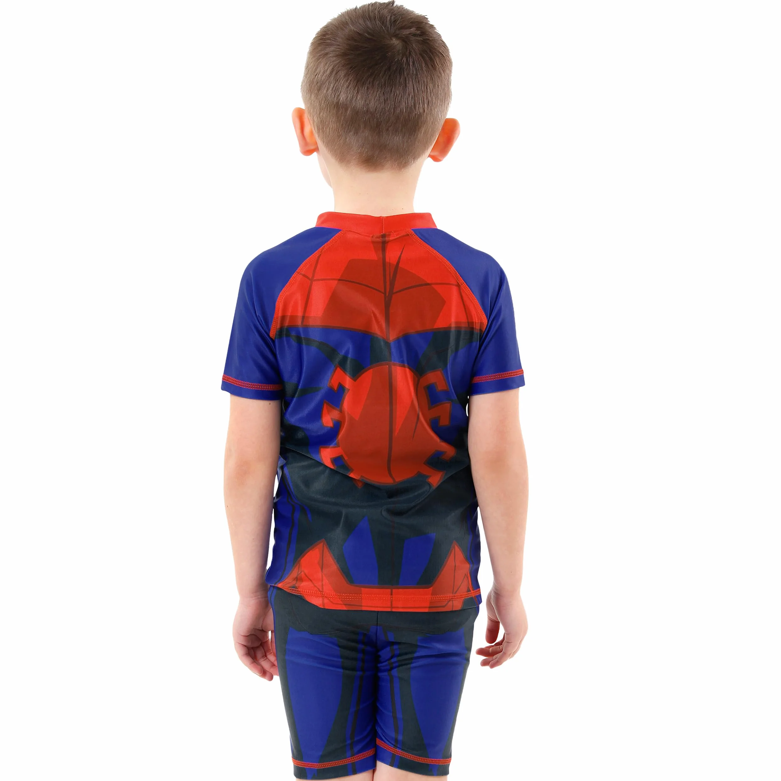 Marvel Spiderman kostium kąpielowy dla chłopców | dwuczęściowy strój kąpielowy dla chłopców | koszulka i kąpielówki dla chłopców | oficjalny produkt Spiderman