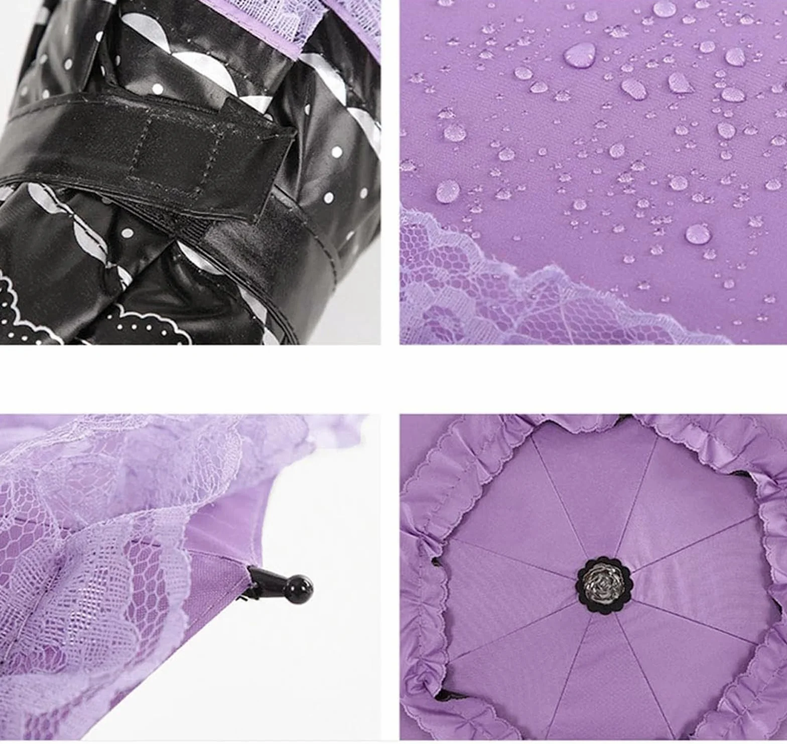 URAWESO Vintage koronkowy parasol gotycki parasol UV ochrona przed słońcem czarownica cosplay sesja zdjęciowa rekwizyty dekoracja na imprezę
