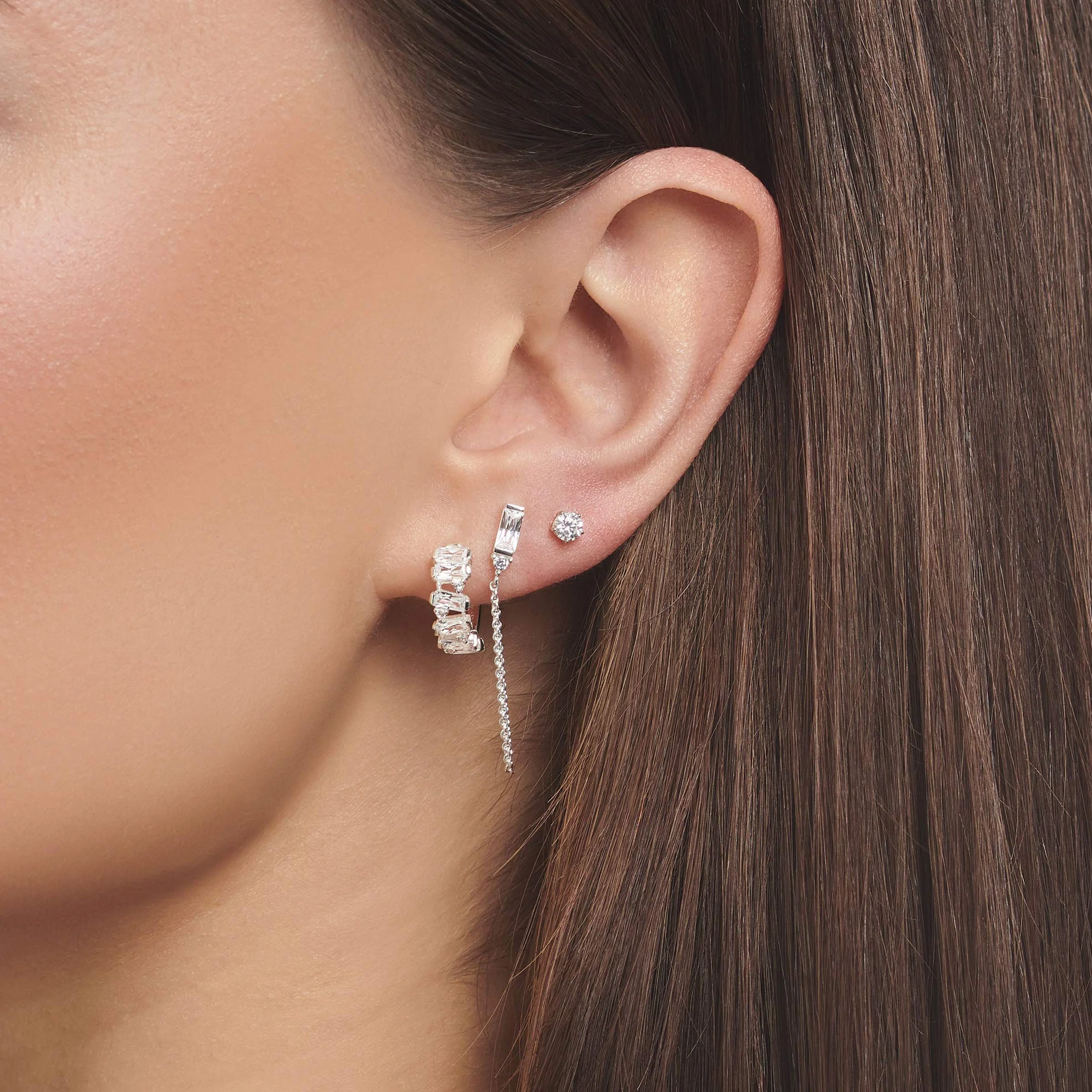 Thomas Sabo Kreolskie białe kamienie ze srebra sterling 925 CR665