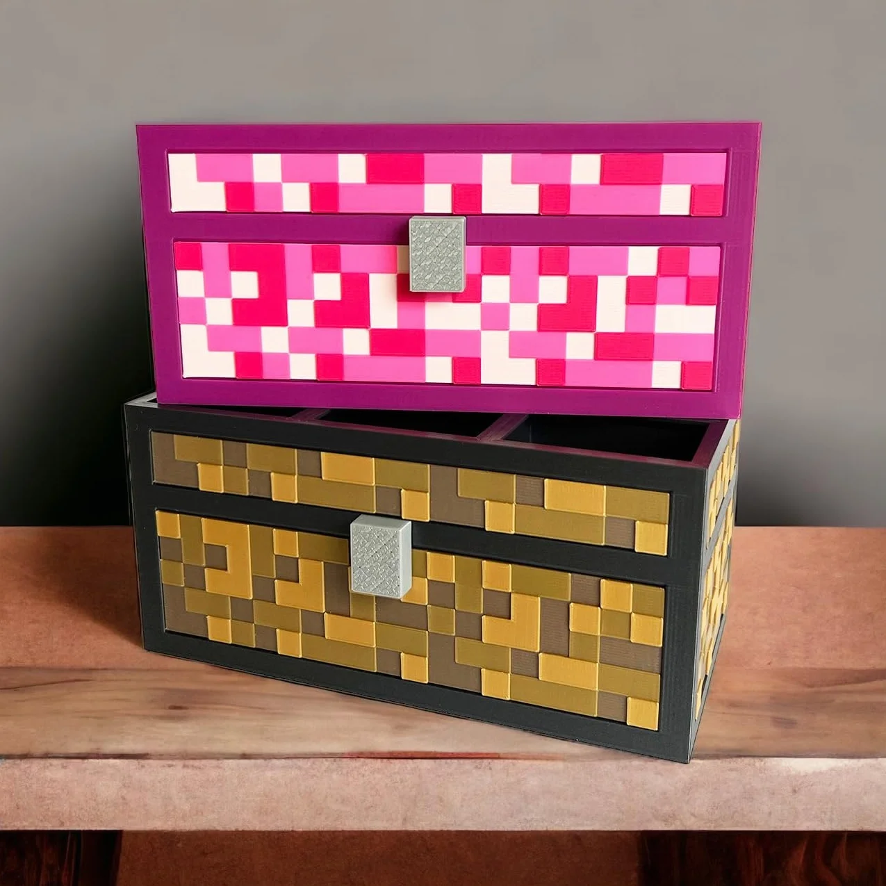 Organizer na kredki organizer na biurko dla dzieci przybornik w stylu minecraft pojemnik na długopisy (brązowy)