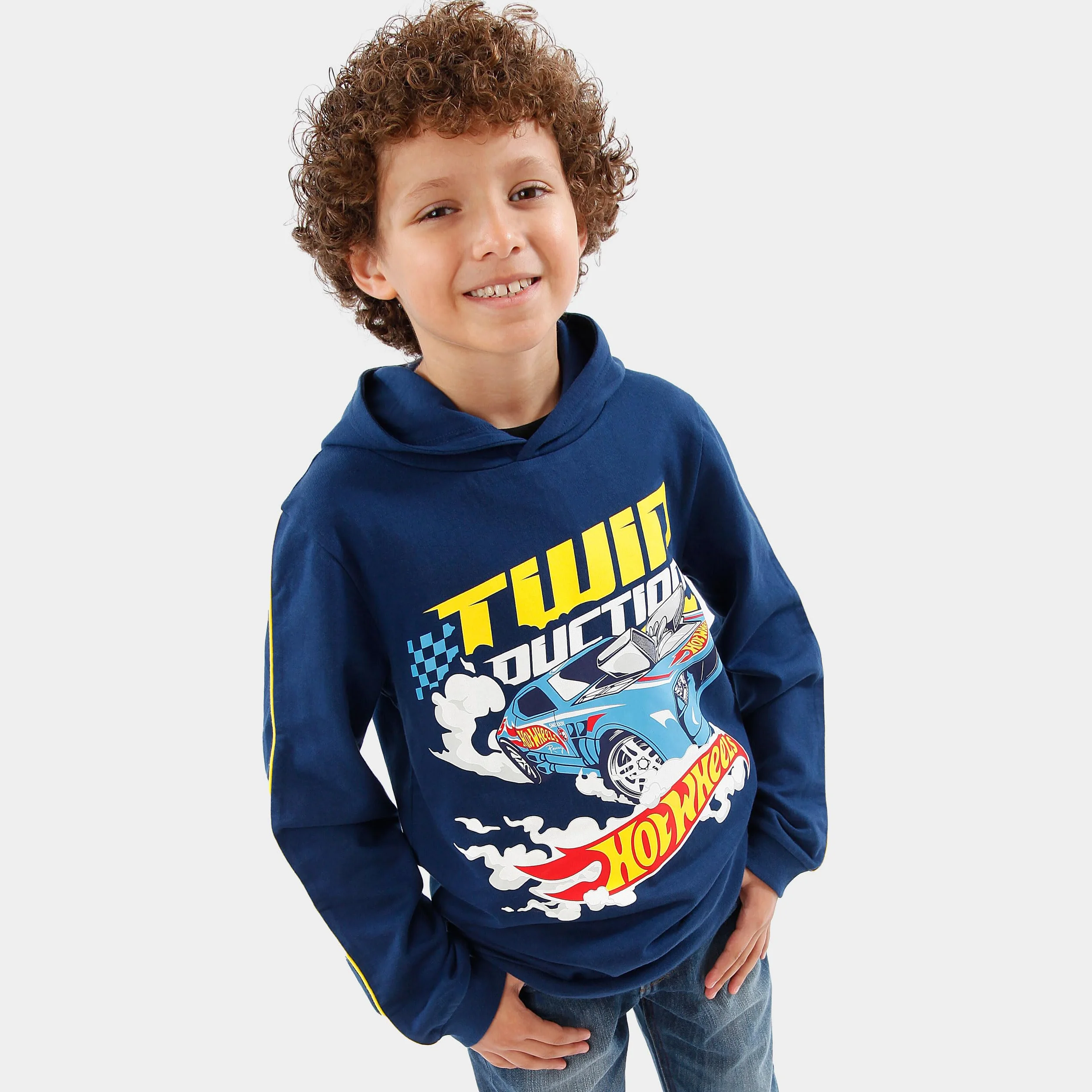 Hot Wheels Bluza | Bluza Chłopięca z Wyścigowym Samochodem | Bluzy Dla Chłopców z 100% Bawełny