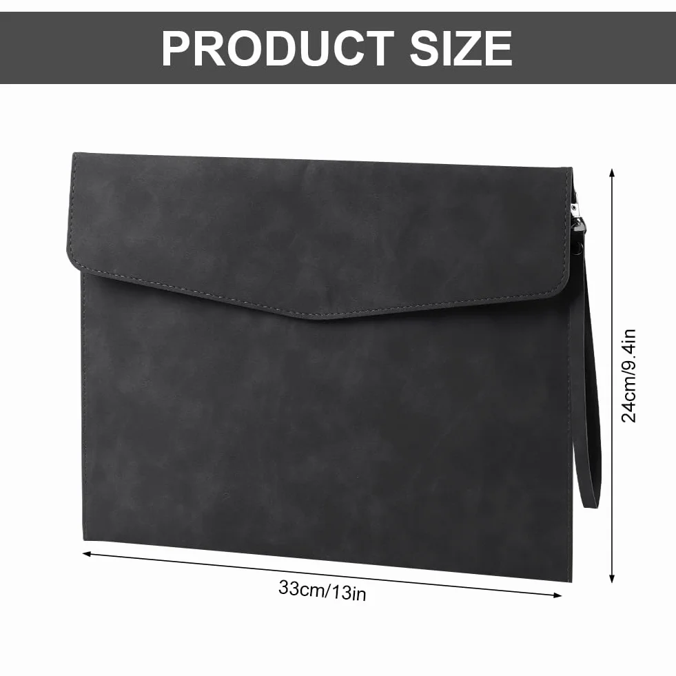 OFFCUP Koperta na dokumenty, skórzana teczka na dokumenty A4, przenośna torba na dokumenty PU z kieszeniami, torba portfolio podróżna, uchwyt organizer na dokumenty i artykuły pa, etui na