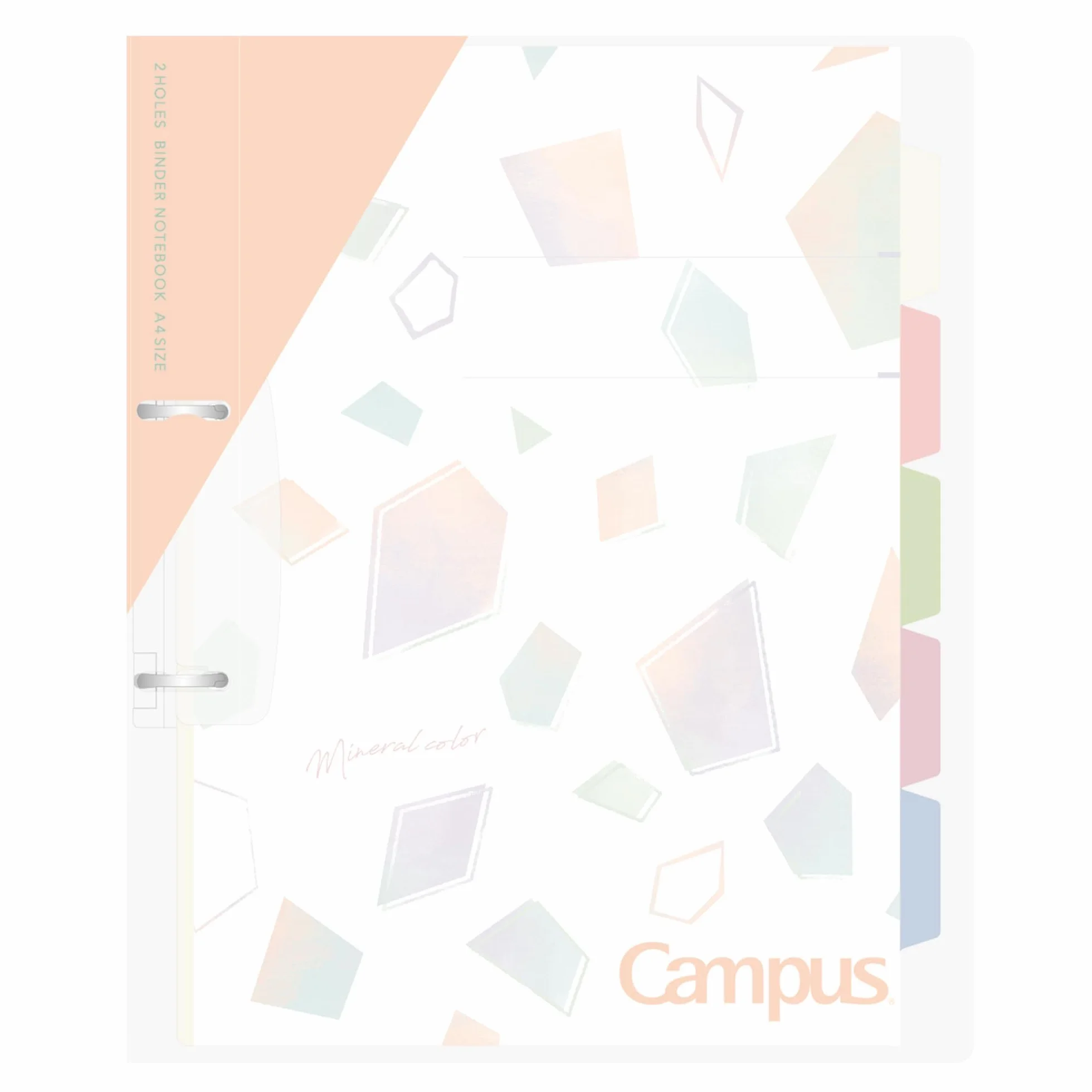 Kokuyo Campus Print łatwy do odklejenia 2-otworowy segregator do luźnych liści A4 Limitowany kolor mineralny morelowy różowy Le-PP158-L4P