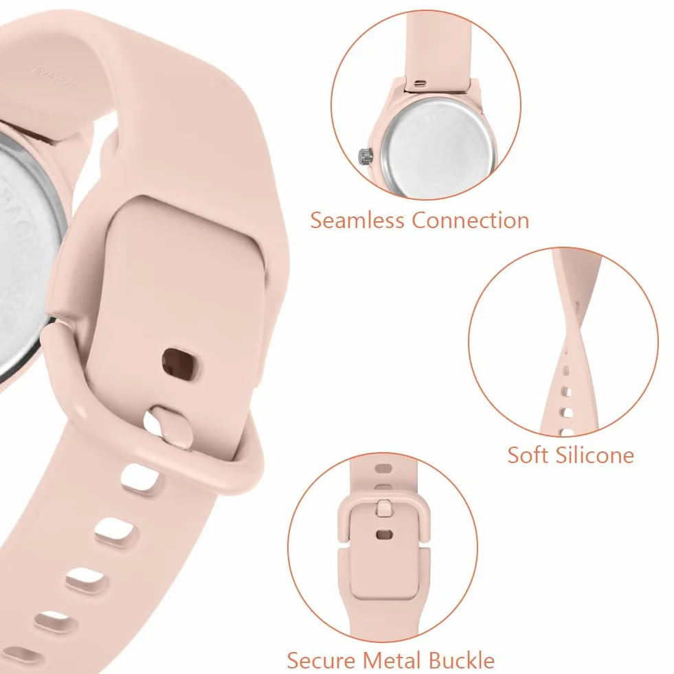 OFFCUP Silikonowy pasek damski zegarek sportowy 38 mm, analogowe zegarki kwarcowe, damskie zegarki z łatwą do odczytania tarczą, prosty damski zegarek na rękę dla lekarzy, pielęgniarek, studentów,