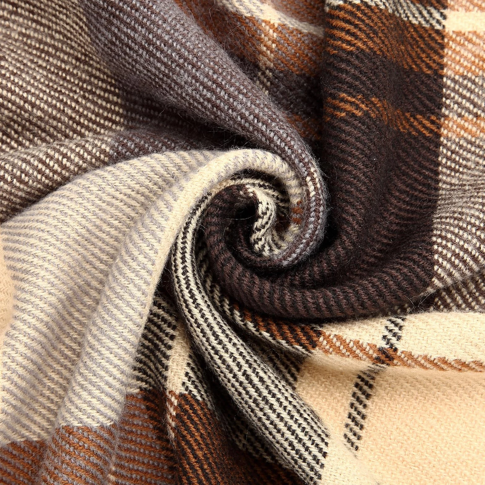 Oak & Tea Szalik Kobiety Women Winter Warm Tartan Scarf