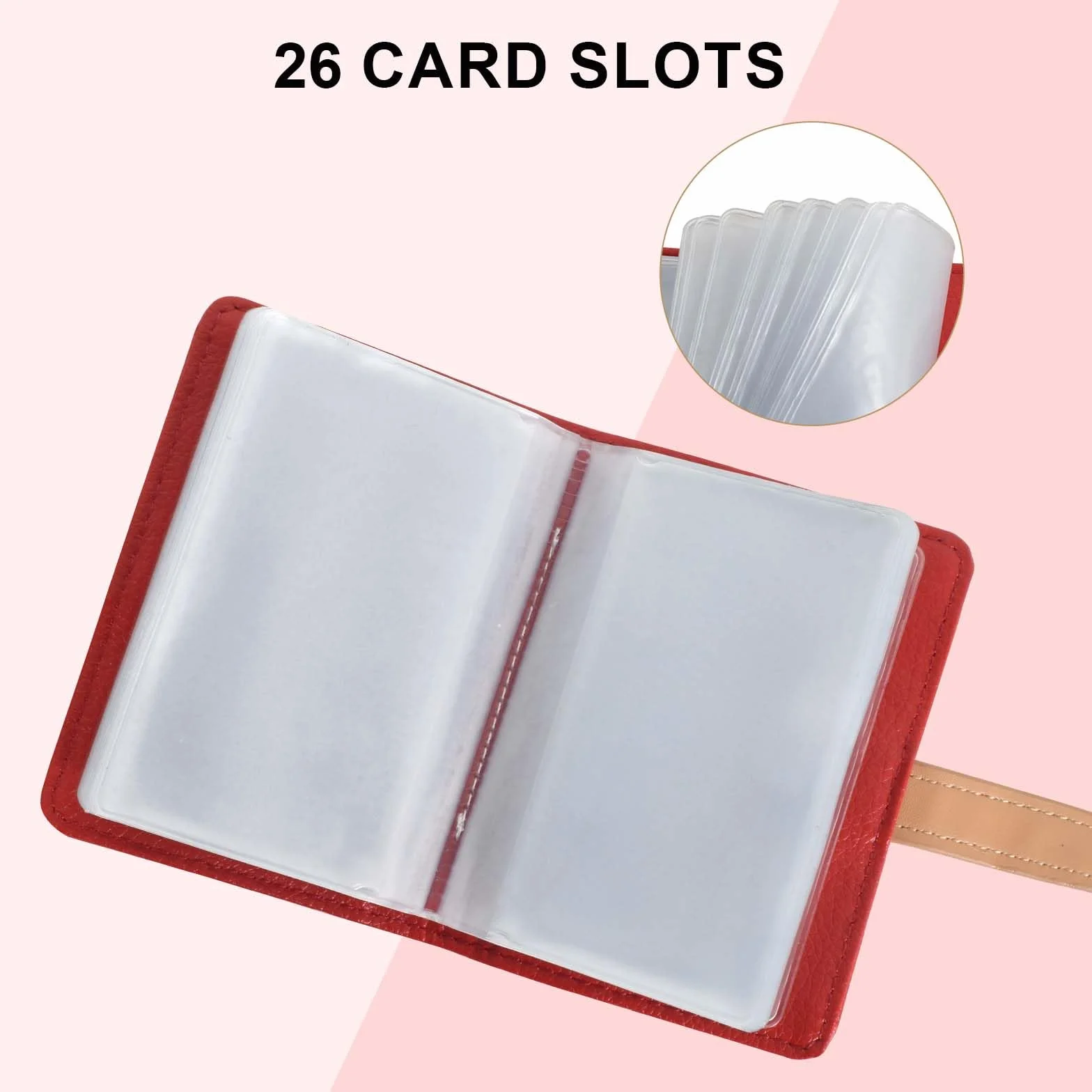 Etui na karty ze skóry PU, etui na wizytówki, portfel, etui na karty kredytowe dla mężczyzn i kobiet, etui na wizytówki do torebki, portfel na karty kredytowe z 26 przegródkami na karty