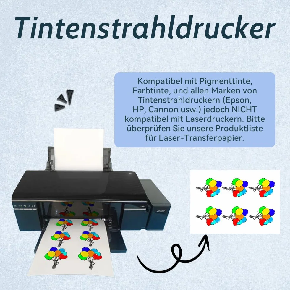 Professsionell Inkjet folia wodna (przezroczysta) do drukarki atramentowej, format A4 x 20 arkuszy, folia transferowa do modeli zabawek, kubków, ceramiki, szkła, świec (DWT-6-20)