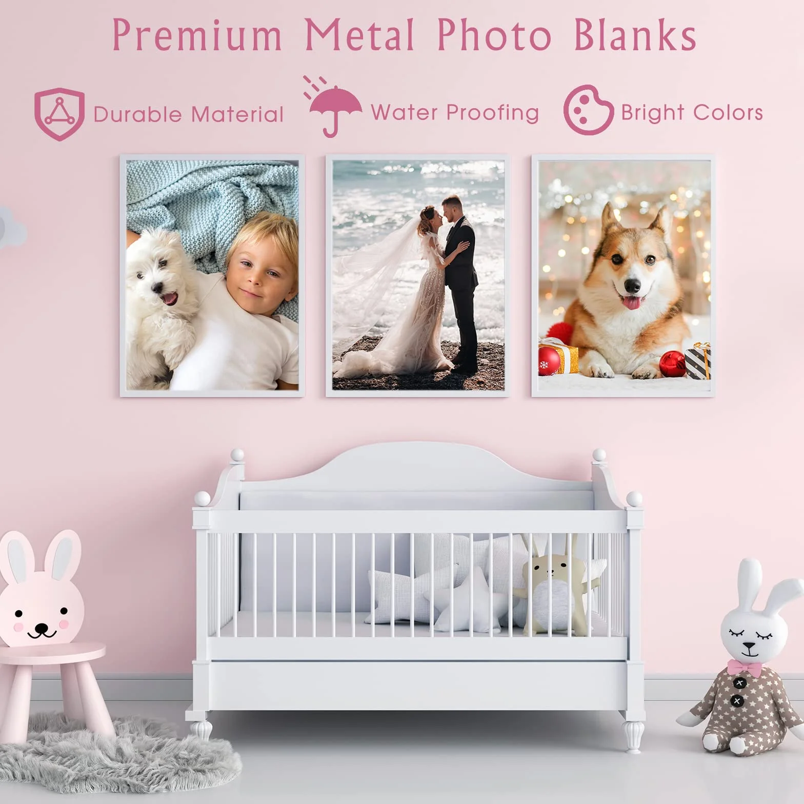 LEIFIDE 20 szt. sublimacji puste zdjęcia sublimacja aluminiowy metalowy znak pusty aluminiowy znak fotograficzny DIY ramka ścienna plakat do salonu sypialni, biały (15 x 20 cm, 20 x 25 cm)