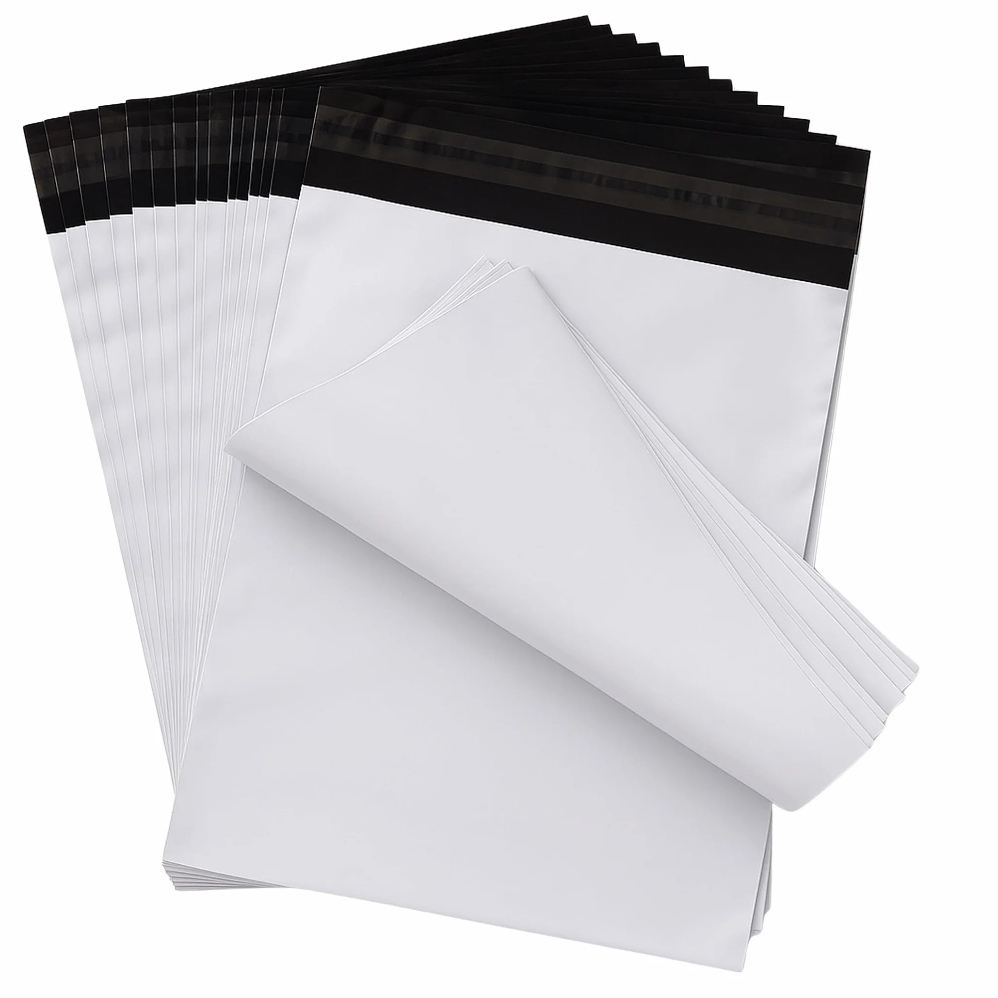 Pakomat Foliopaki kurierskie 31x42 cm 50 szt - Koperty foliowe samoprzylepne LDPE, nieprzejrzyste, wodoodporne i odporne na rozerwanie, białe na zewnątrz czarne w środku, mocne opakowania wysyłkowe