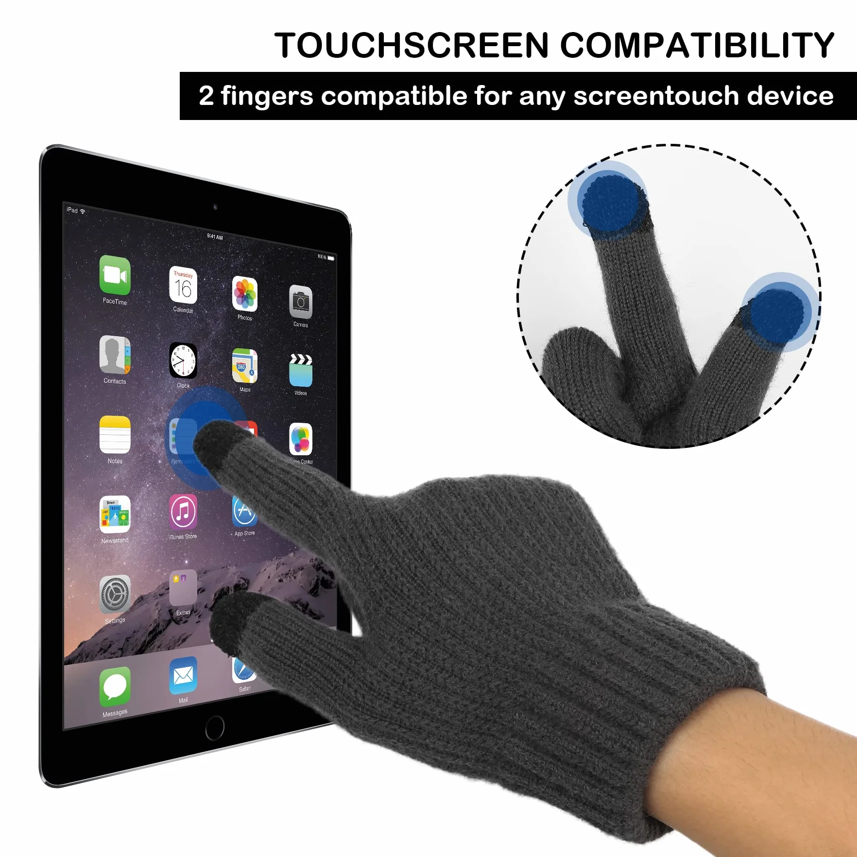 Rękawiczki Mężczyźni Panie, Rękawiczki zimowe ekran dotykowy, Thermal Knitted Gloves with Soft Lining for Running Cycling Leisure Outdoor