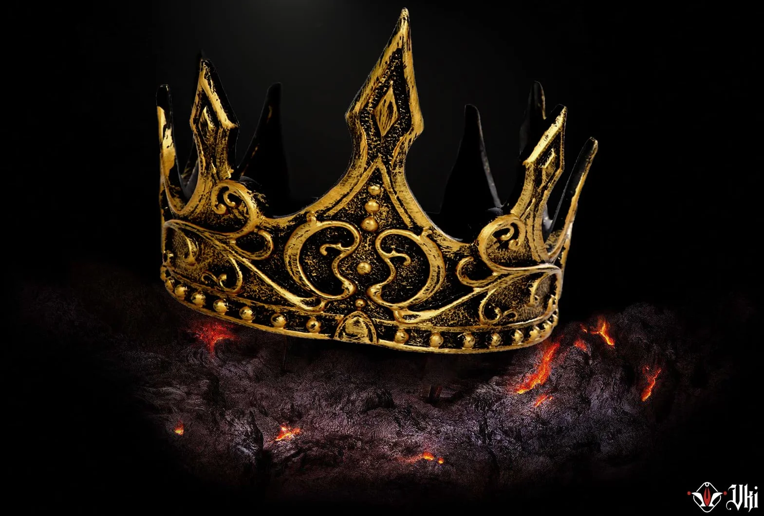 VKI® 2 sztuki, średniowieczna korona królewska, opaska na czoło, tiara, na Halloween, Cosplay, kostium karnawałowy dla dorosłych, złota i srebrna