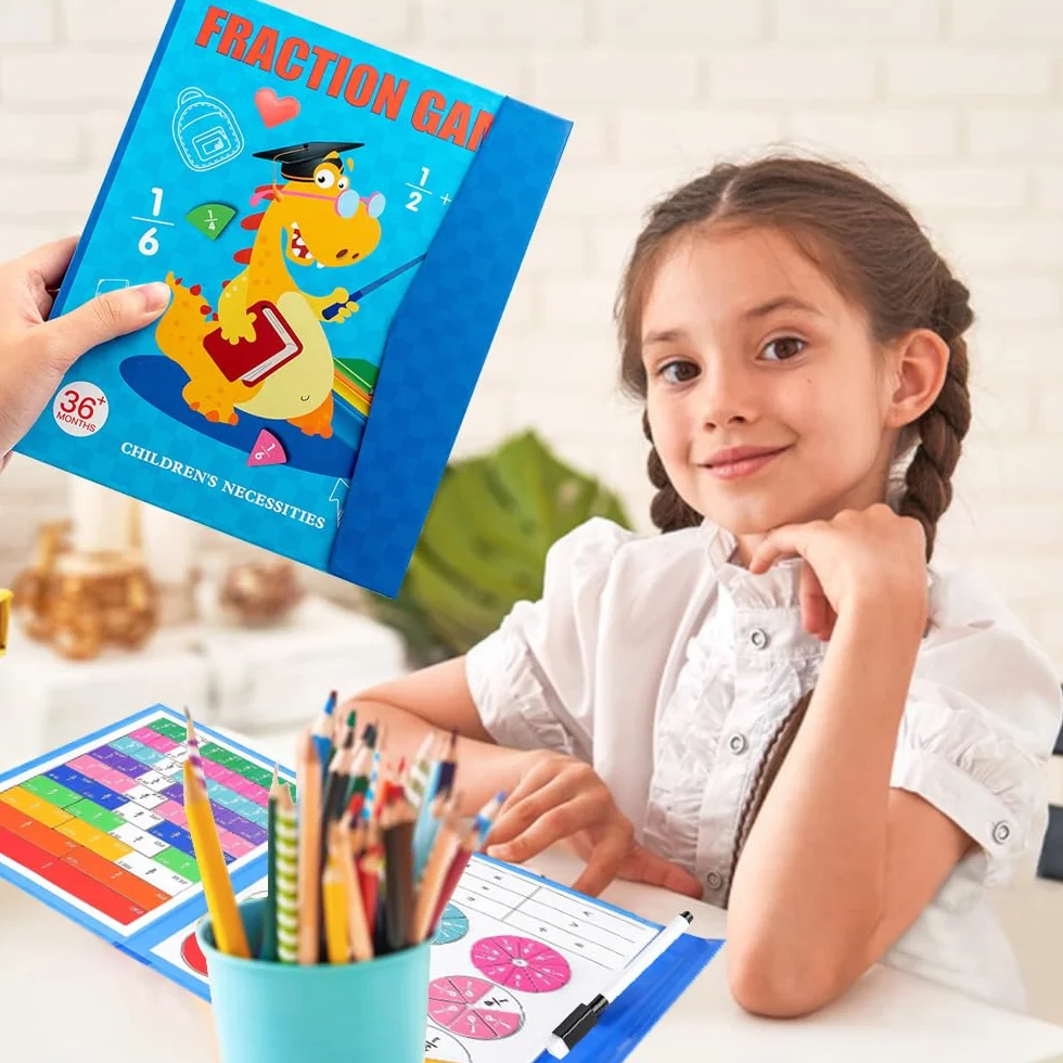 Płytki z frakcjami magnetycznymi, Montessori Magnetic Book Frraction, płytki magnetyczne, frakcje, płytki z frakcjami magnetycznymi, kręgami frakcji, frakcjami magnetycznymi