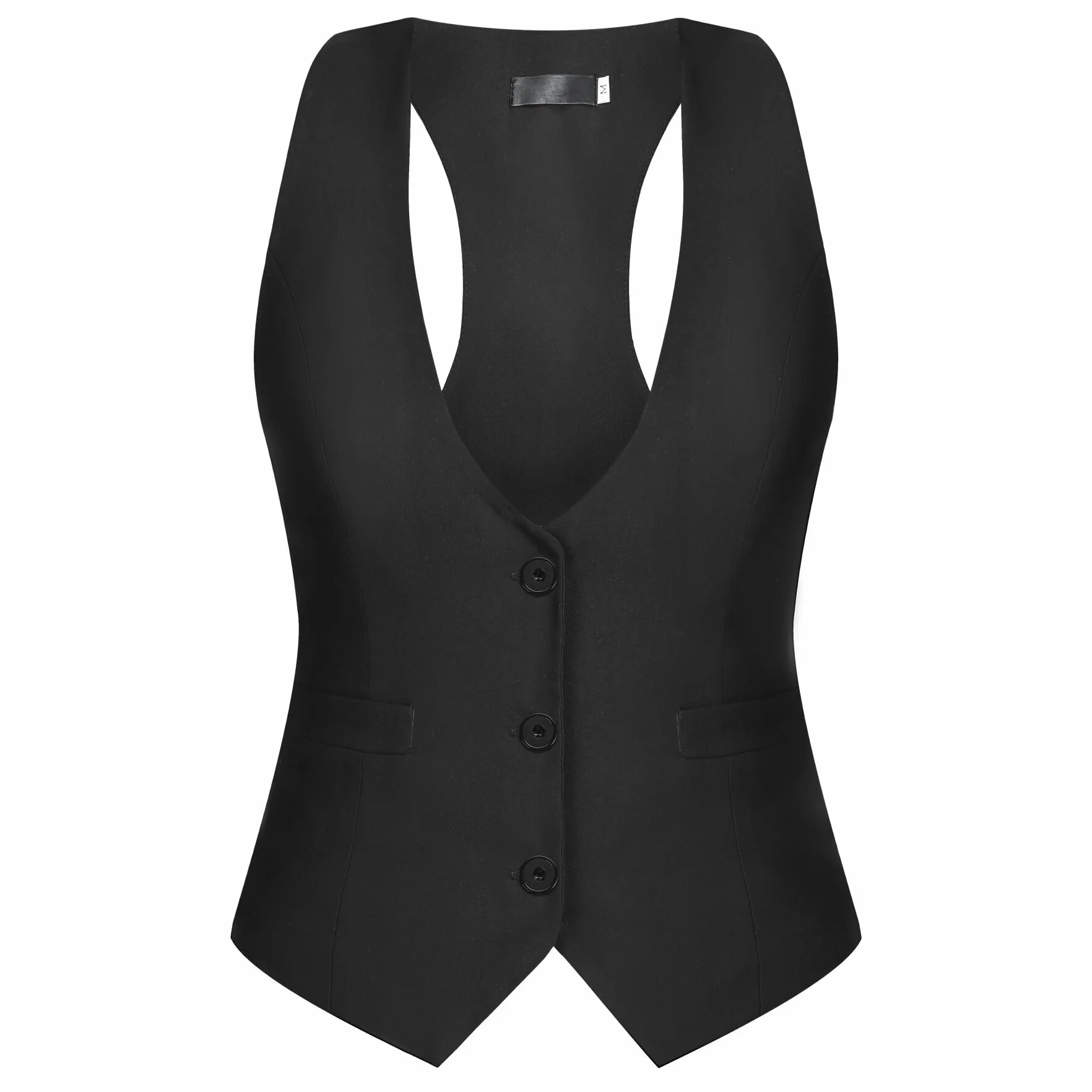 YYNUDA Damska kamizelka slim fit, kamizelka do garnituru, outdoorowa, elegancka, nowoczesna kamizelka z dekoltem w serek