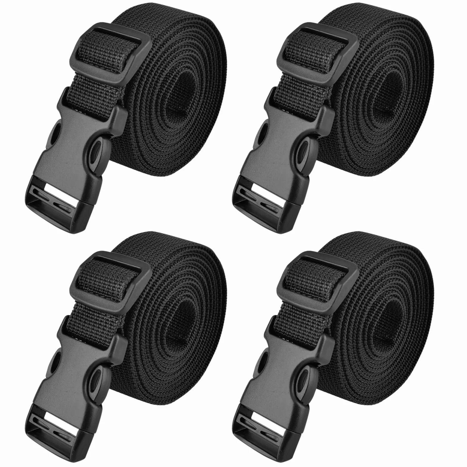 TRIWONDER Pasek z szybką klamrą 25 mm 38 mm, pasek do mocowania, pasek z grzechotką, walizka podróżna do mocowania bagażu (2,5 m, czarny - 25 mm)