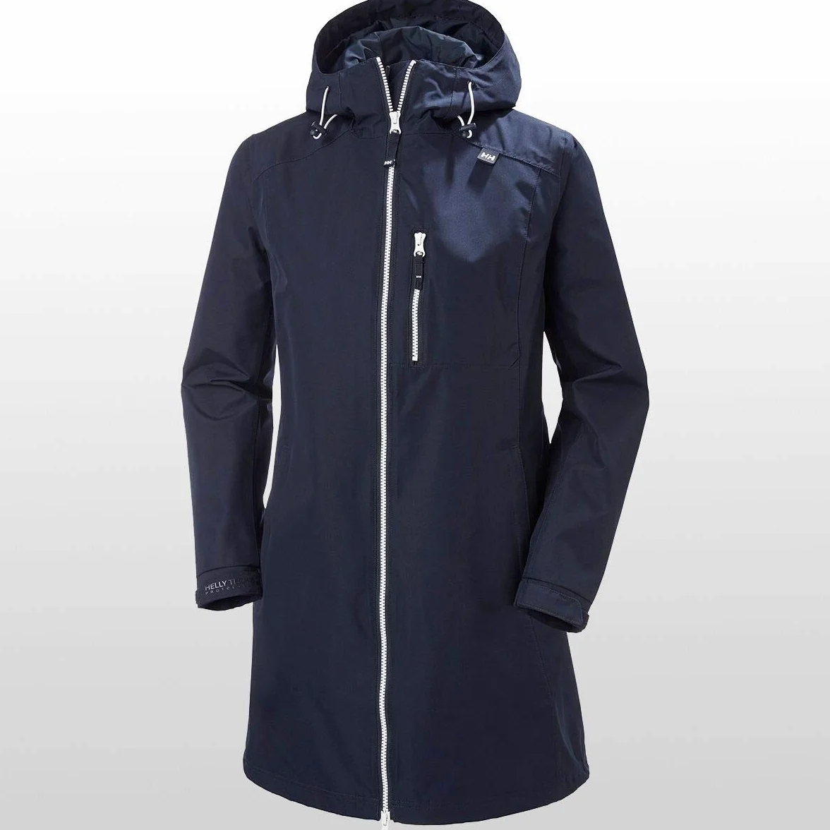 Helly Hansen Belfast lekka, wodoszczelna, wiatroszczelna, oddychająca kurtka przeciwdeszczowa z kapturem Kobiety Long Belfast Lightweight Waterproof Windproof Breathable Raincoat Jacket With Hood