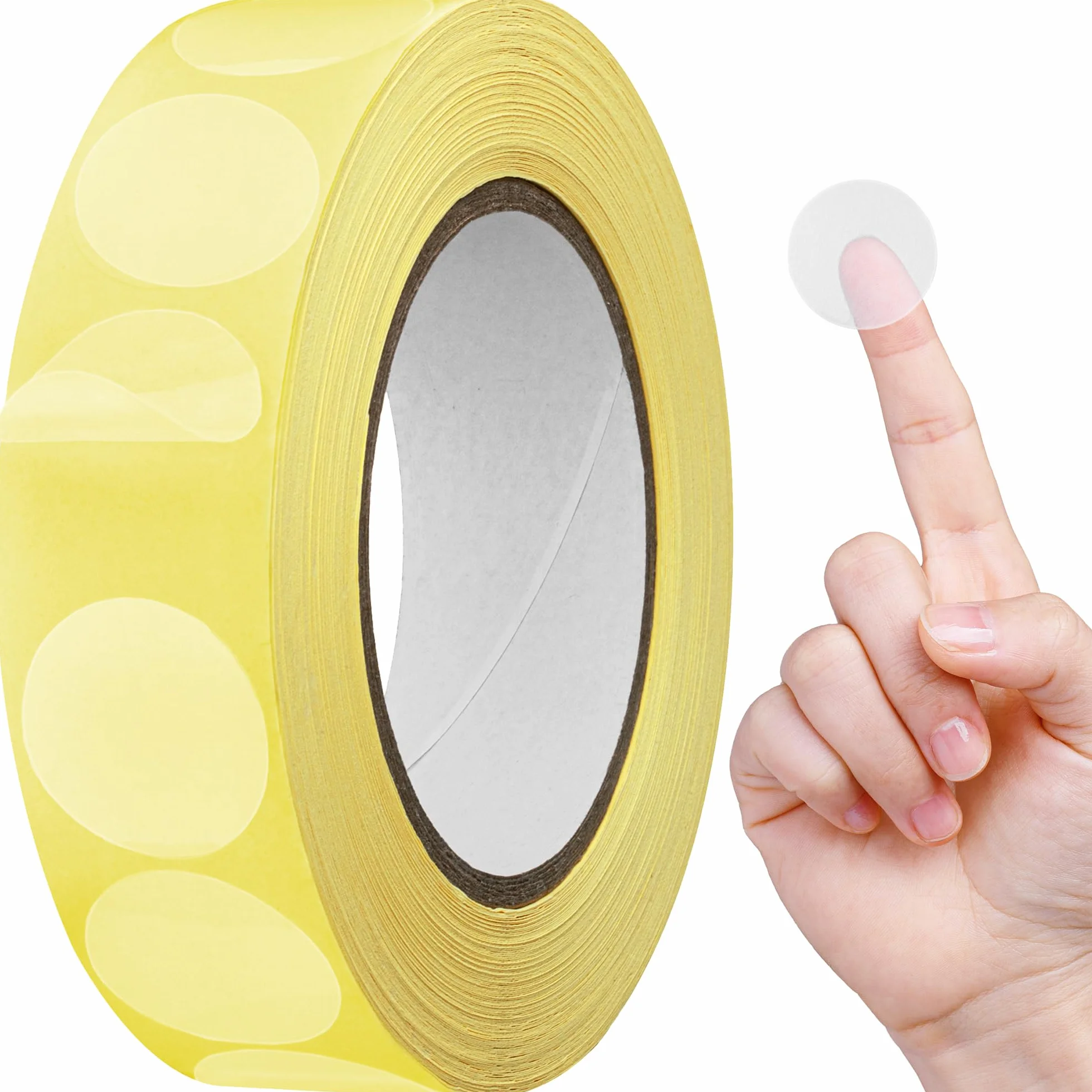 Clear Stickers - 1000 pcs, 1.2 inch / 3cm Diameter, Transparent - Self-Adhesive Circle Labels - Round Sealing Dots for Mailing Envelope, Packaging - by Mifflin