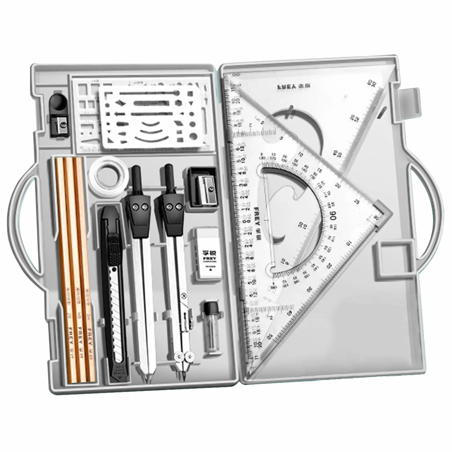 Zestaw kompasu, zestaw geometrii, 16x Professional Geometry Set, Narz?dzia rysunkowe z pude?kiem do przechowywania, opracowywanie materia?ów dla artystów Nauczyciele