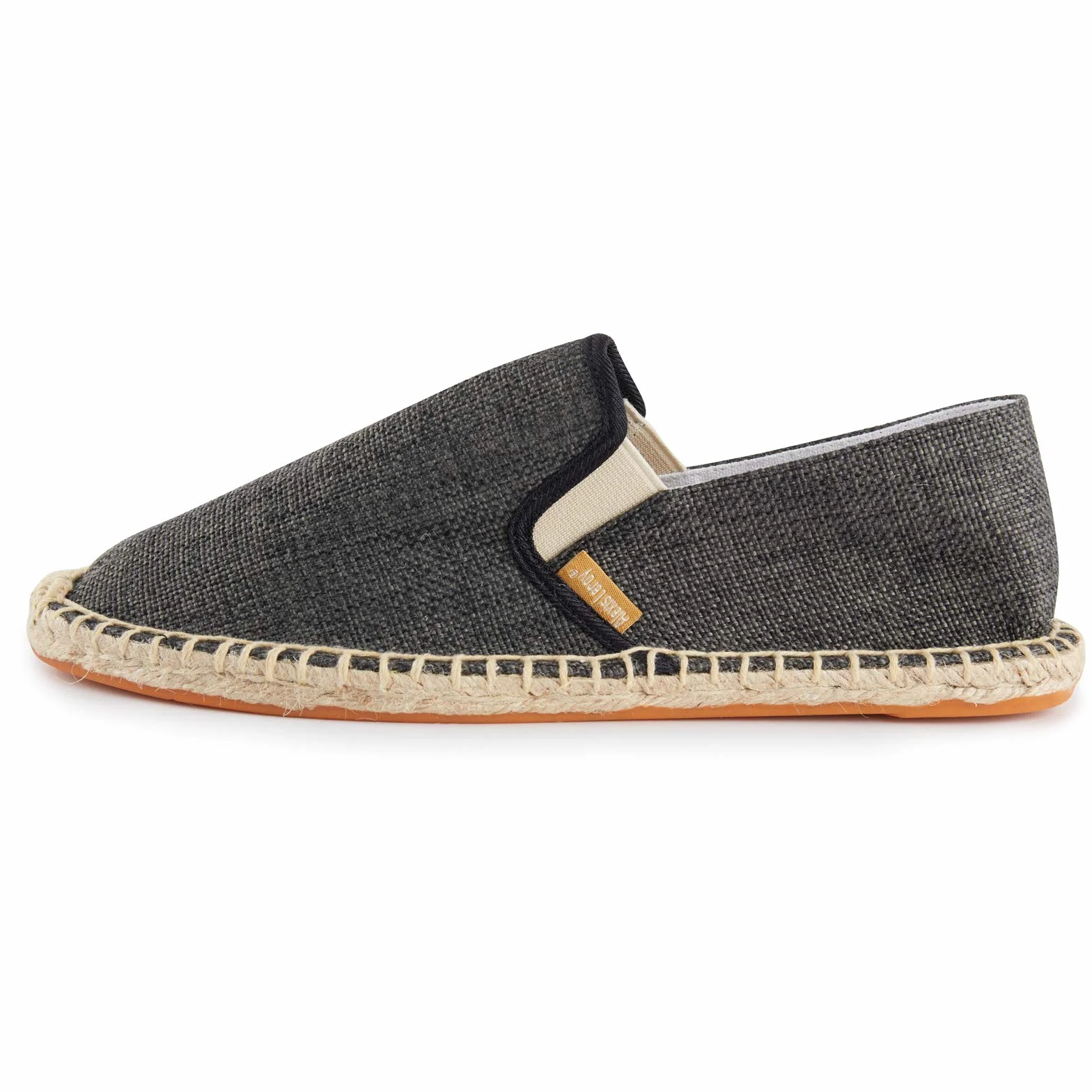 Alexis Leroy Jednolity kolor Slipper Espadryle Męski Flats Slip-On z płótna żaglowego Czarny 44 EU