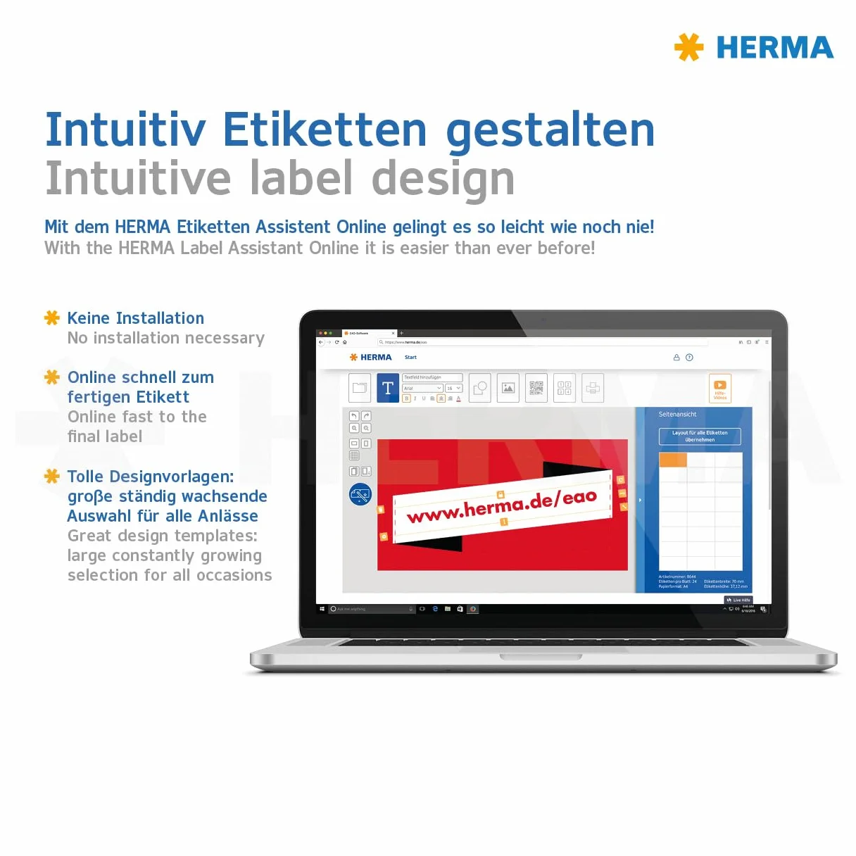 HERMA samoprzylepne usuwalne wielofunkcyjne etykiety, 1 etykieta na arkusz A4, 100 etykiet do drukarek, 210 x 297 mm (10315)