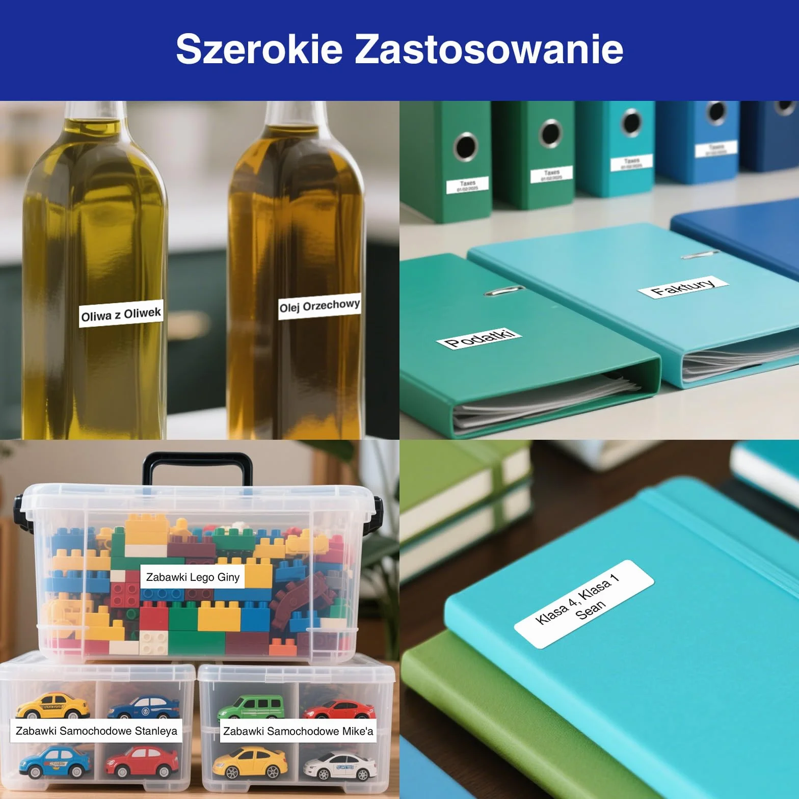 SUPVAN E11 Drukarka Etykiet Bluetooth Przenośna, Akumulatorowa, Kompatybilna z Klawiaturą i Aplikacją, Zawiera Etykiety Samoprzylepne, do Domu, Biura i Szkoły