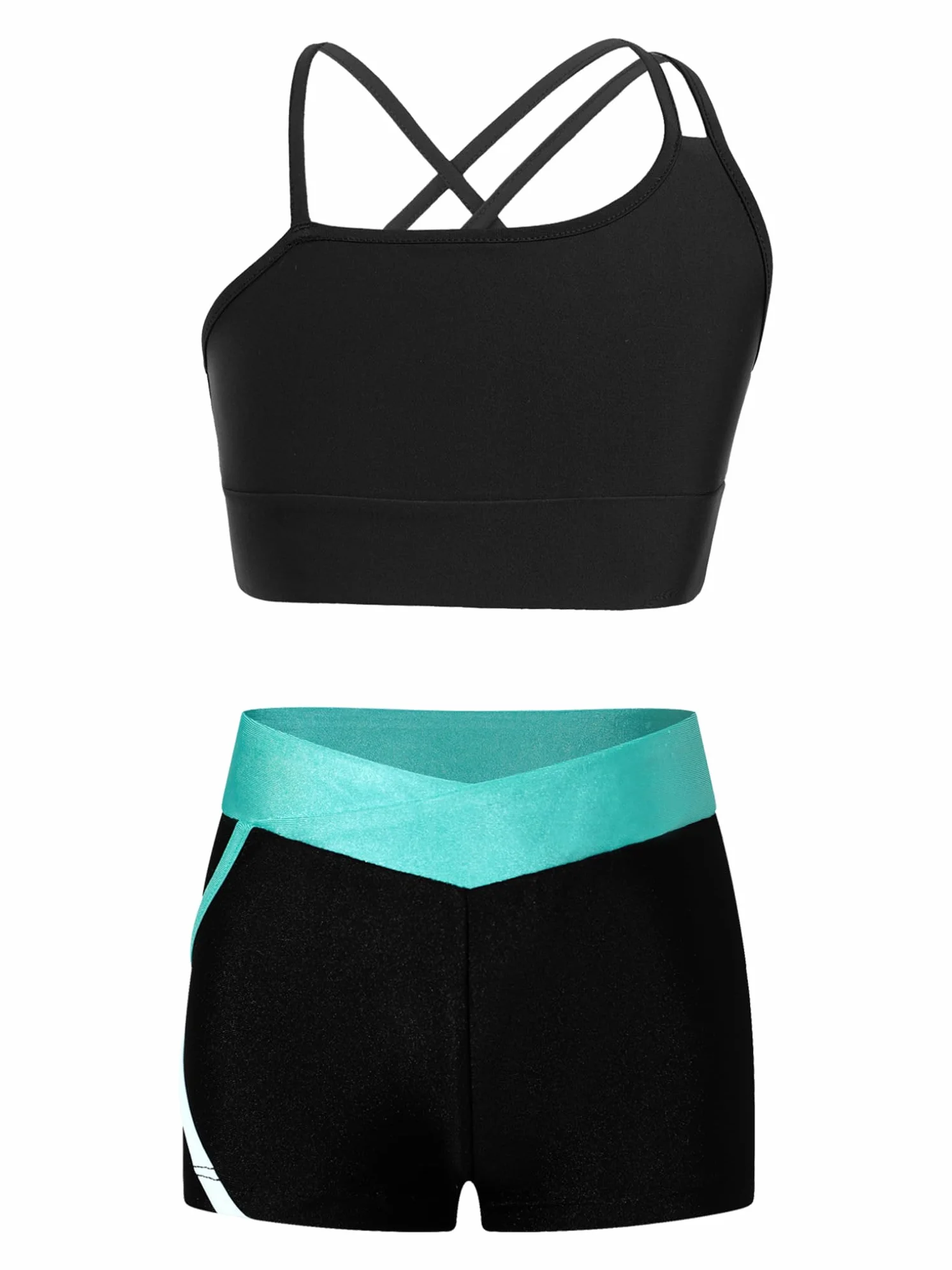 Dwuczęściowy zestaw bikini dla dziewczynek, tank top + szorty, strój kąpielowy na lato, strój sportowy, moda kąpielowa, pływanie, surfowanie