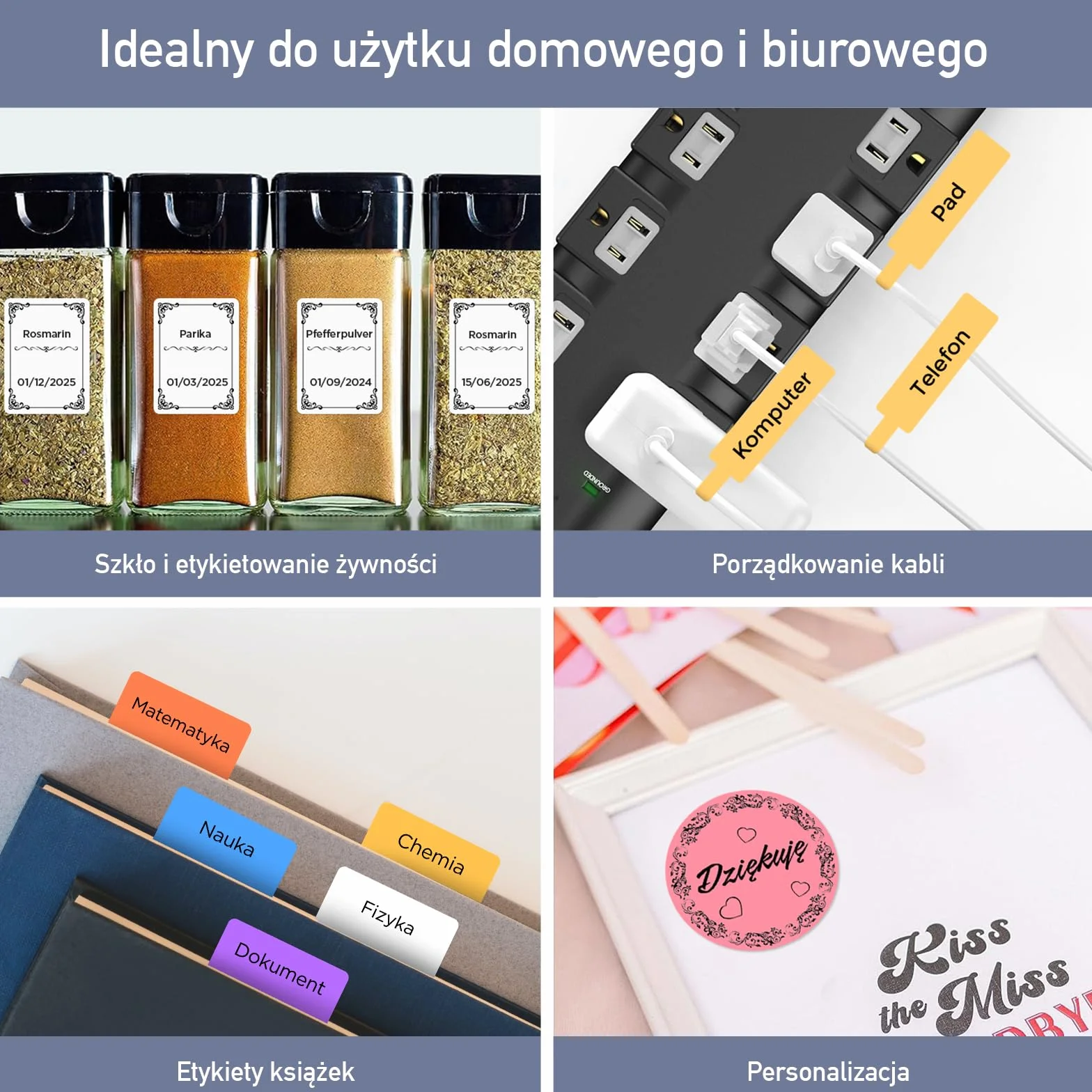 SUPVAN KATASYMBOL T50M Pro Taśma Do Drukarki Etykiet, Papier, Wodoodporne Etykiety Do Domu, Szkoły, Biura, 40 mm X 30 mm, 250 Etykiet/Rolka, 2 Rolka, Czarny Na Biały