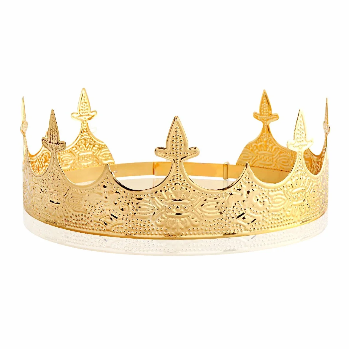 Korona Biżuteria do włosów Królewski Król Diadem Mężczyźni Metal Big Tiaras Na Halloween (Złoto)