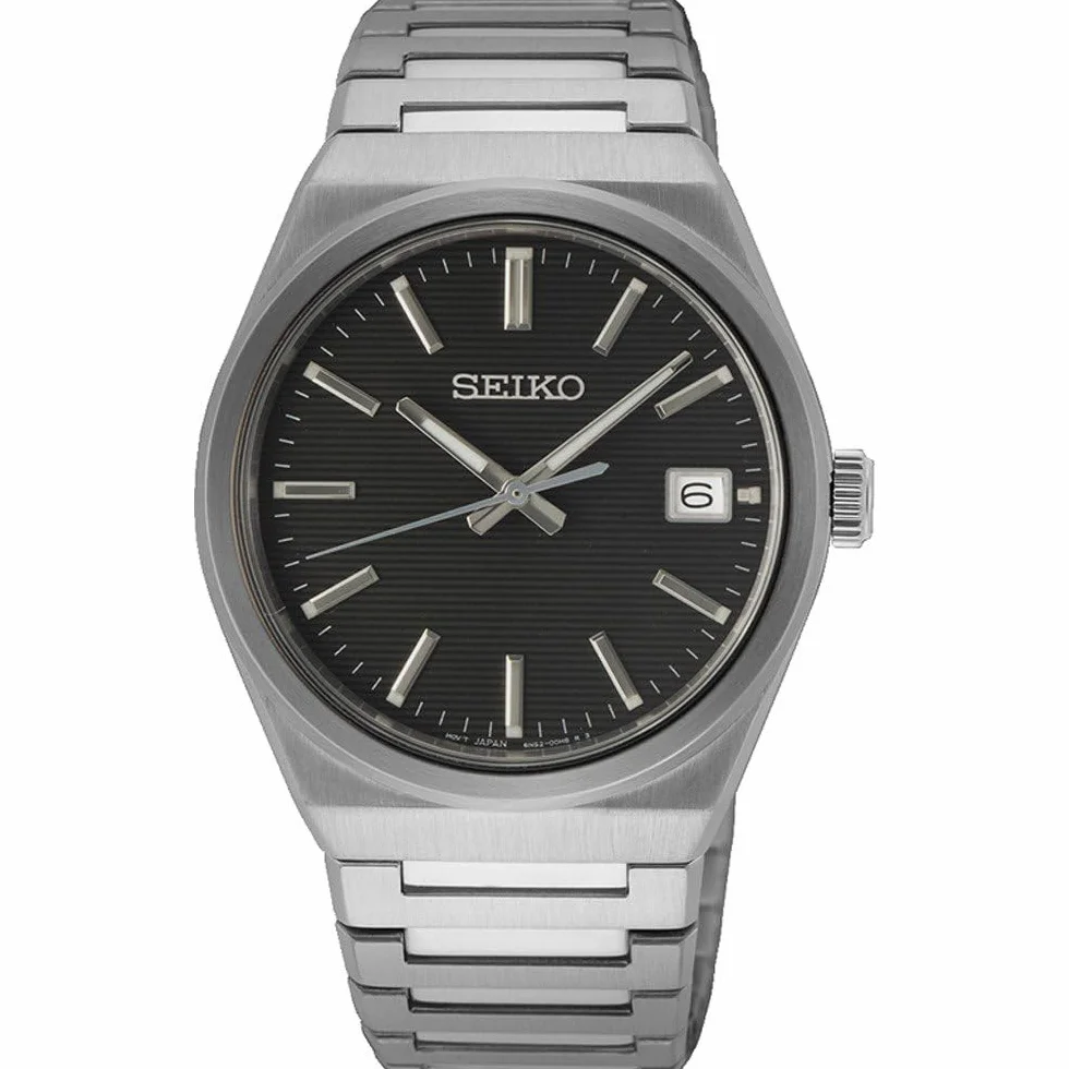 Seiko Męski zegarek analogowy kwarcowy z bransoletką Edelstahl SUR553P1